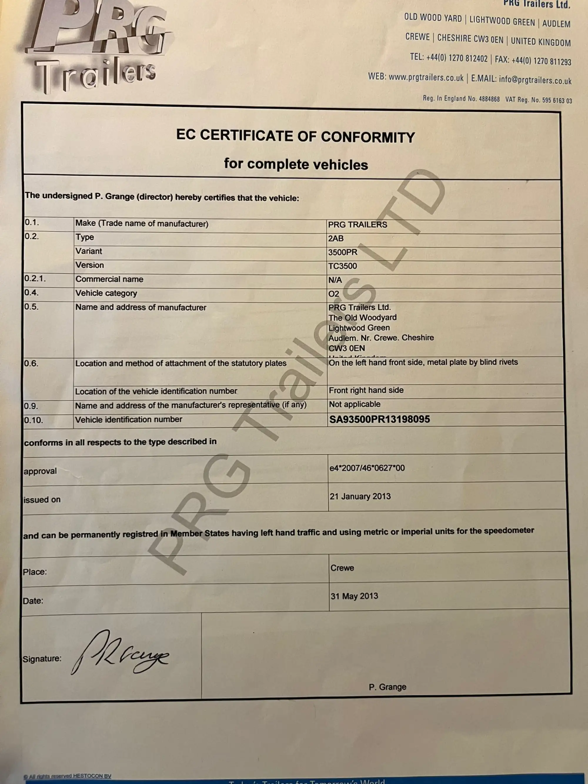 2013 PRG ProSporter Monza Twin Axle Car Trailer-Sold