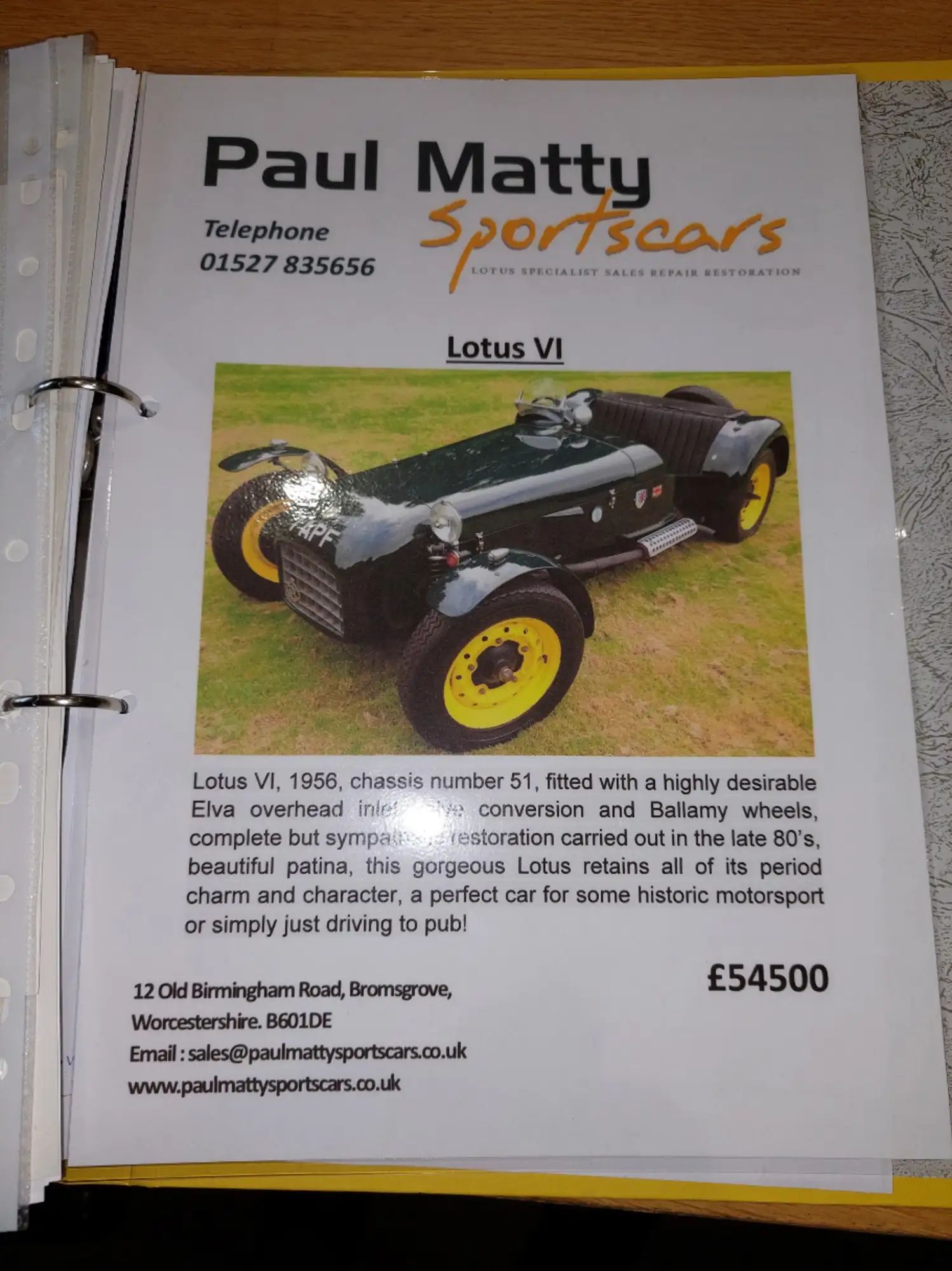 1956 Lotus Mk VI-For Sale