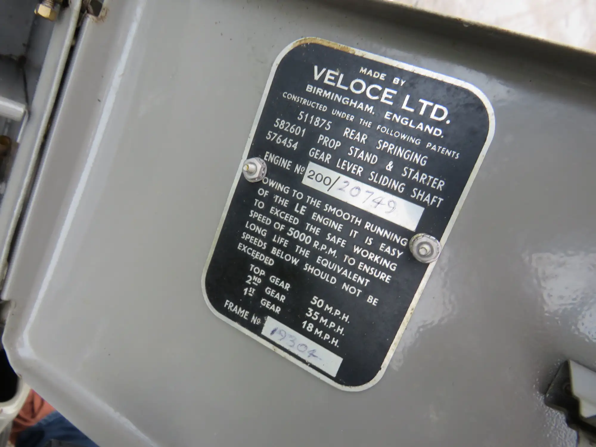 1955 Velocette LE Mk II 192cc-Sold