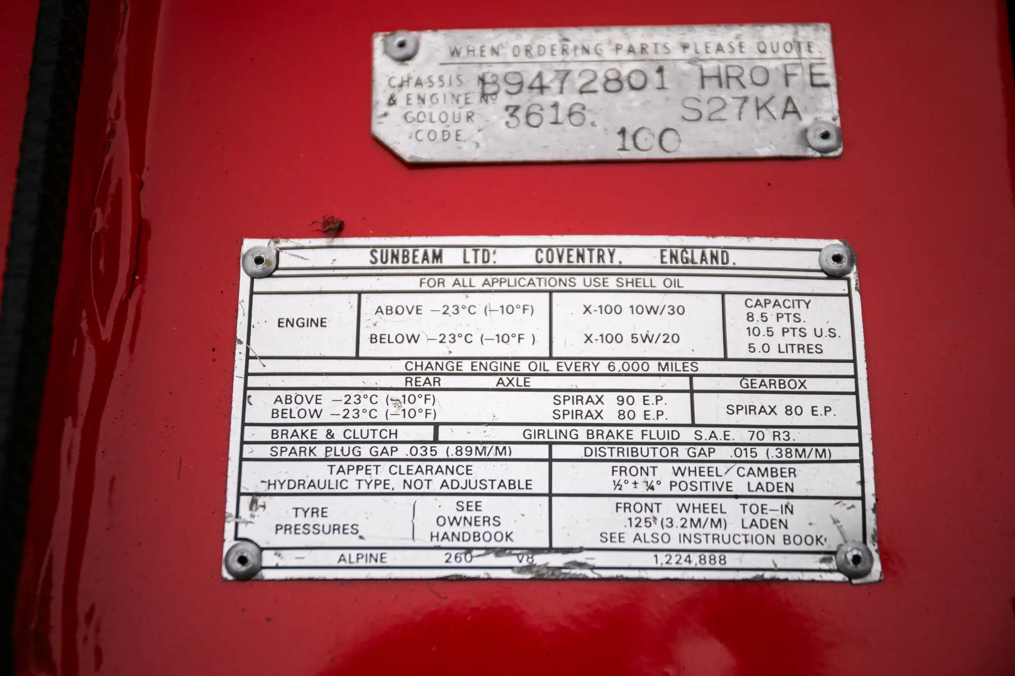 1965 Sunbeam Tiger Mk 1-Sold