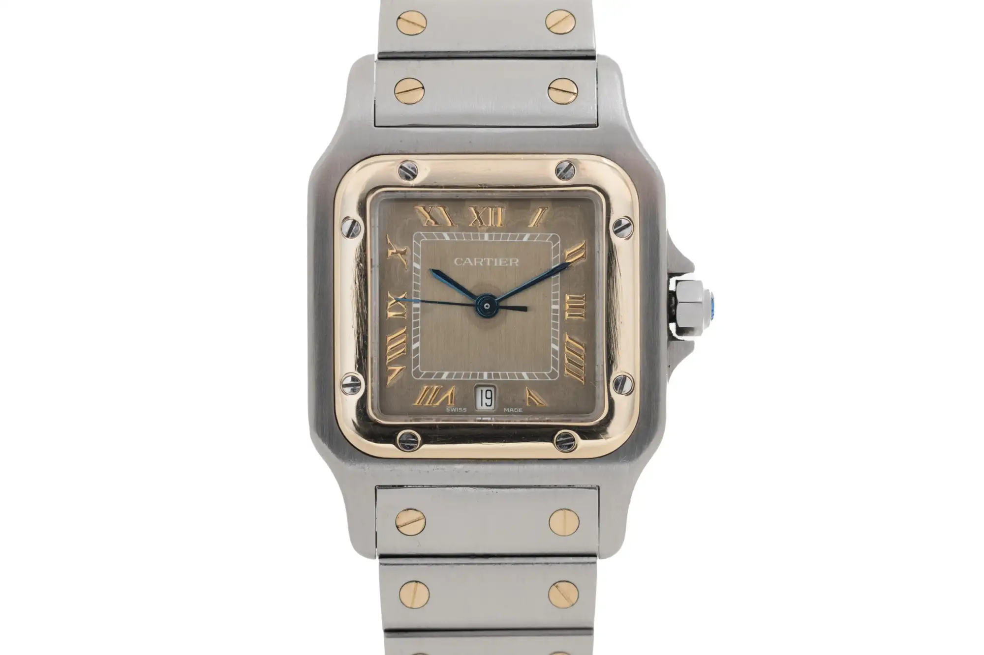 1998 Cartier Santos Bi-Metal Complete with Original Paperwor-For Sale