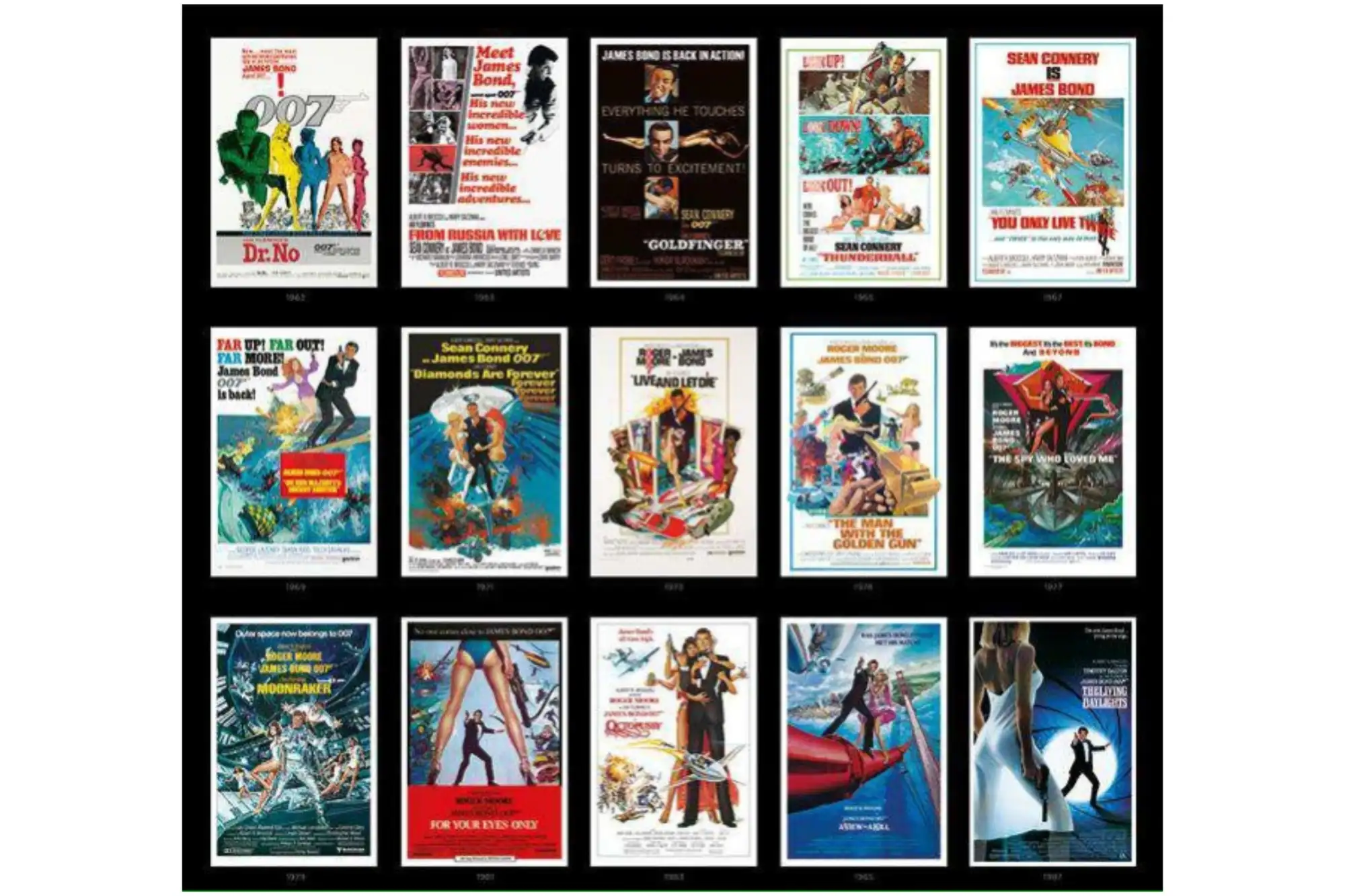 Every James Bond Poster From 1962 to 1987 Plus Multiple Rare-Sold