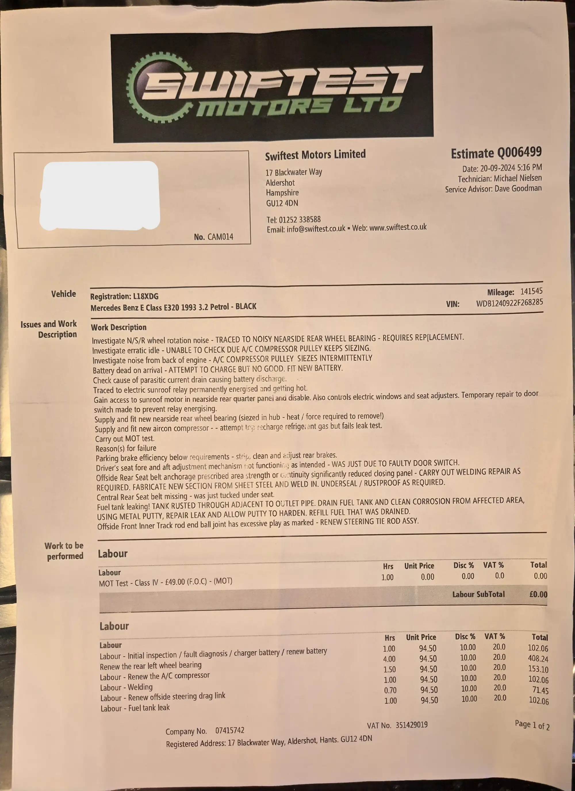 1993 Mercedes-Benz E320 W124 Estate-For Sale