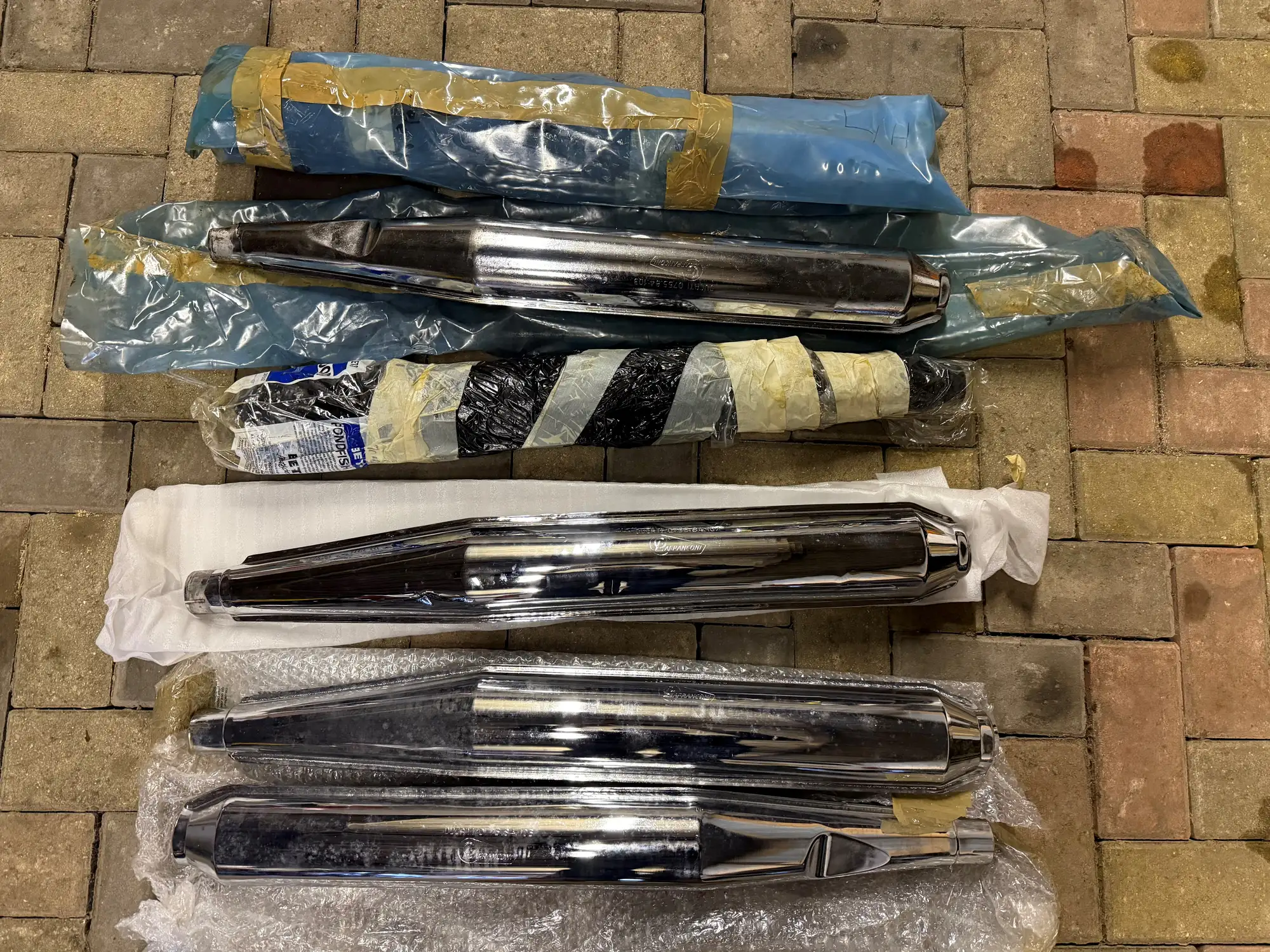 Six Ducati Lanfranconi Exhaust Pipes/Silencers -Sold
