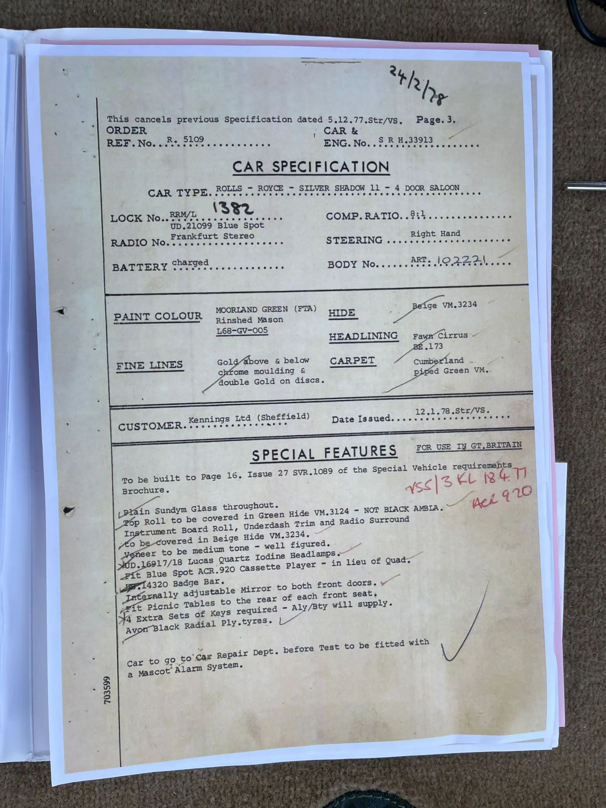 1978 Rolls-Royce Silver Shadow II-Sold