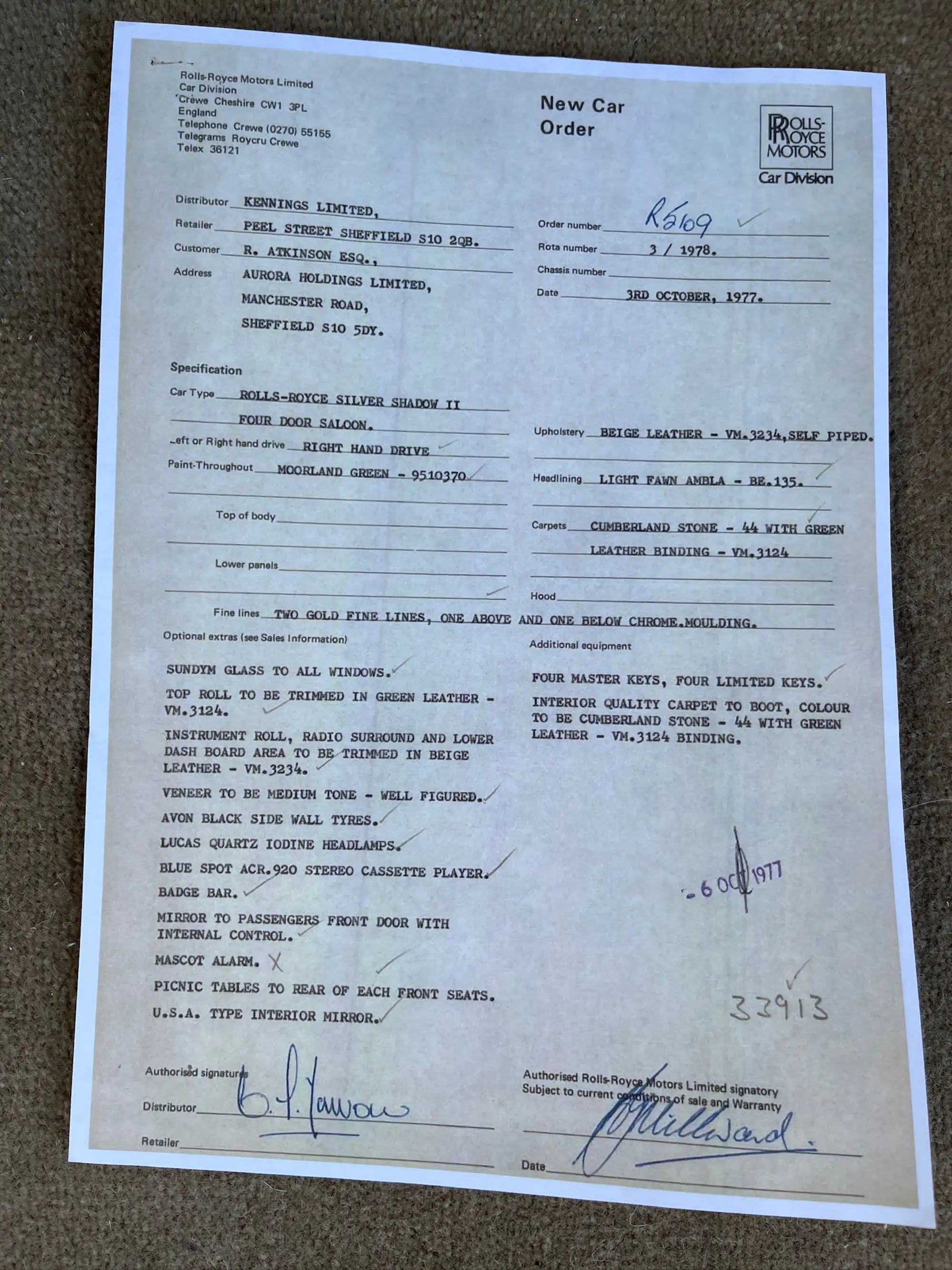 1978 Rolls-Royce Silver Shadow II-Sold