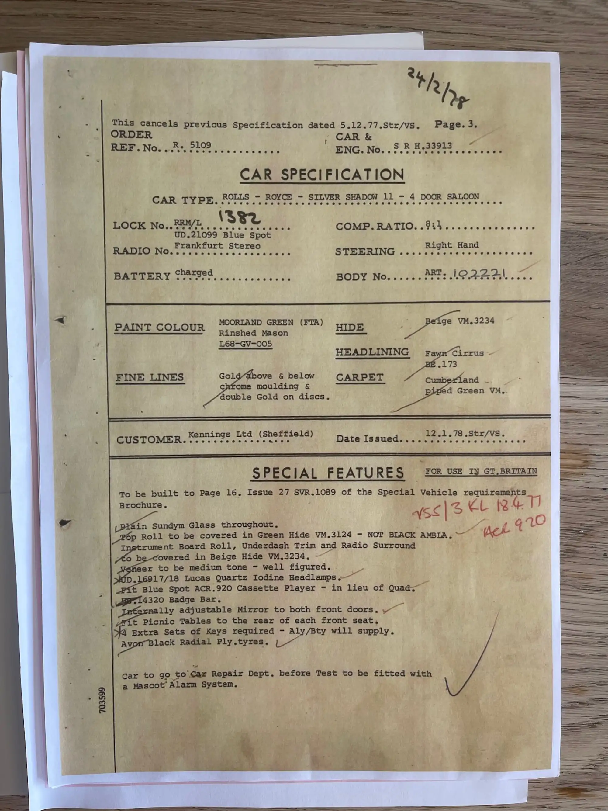 1978 Rolls-Royce Silver Shadow II-Sold