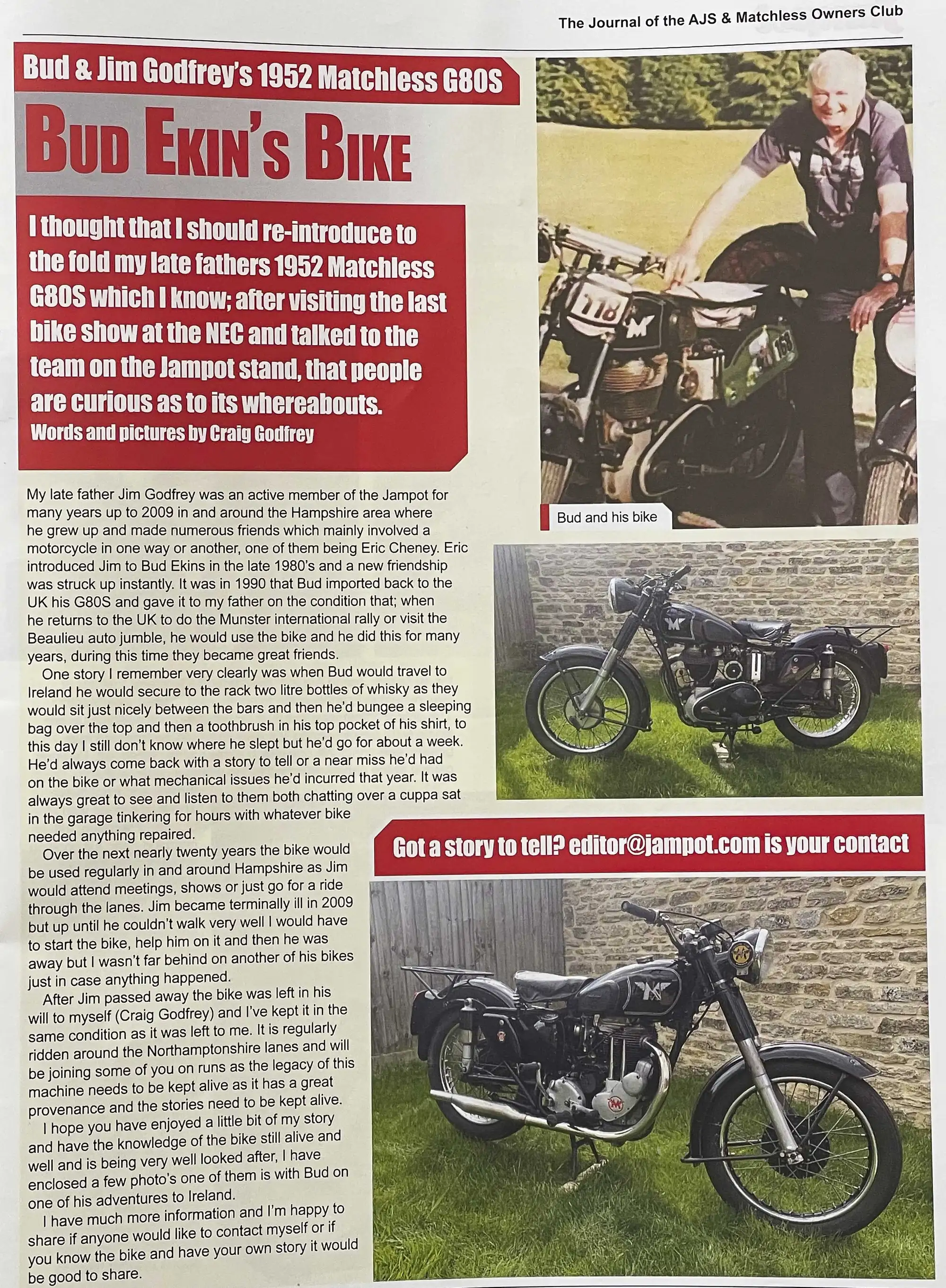 1952 Matchless G80S 498cc-Sold