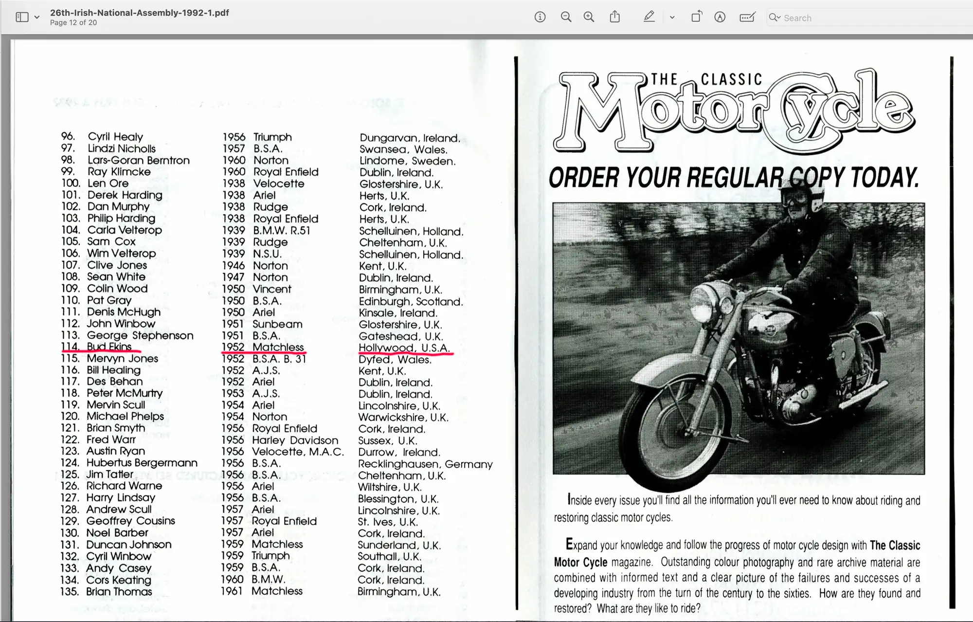 1952 Matchless G80S 498cc-Sold