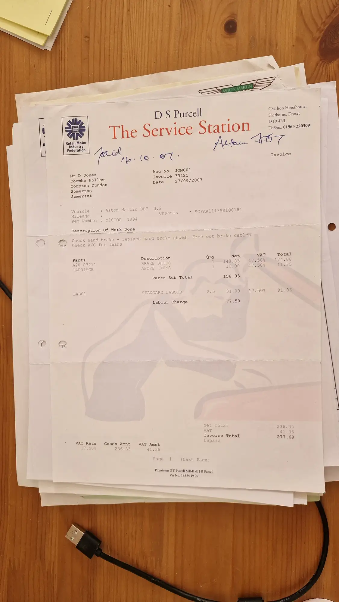 1995 Aston Martin DB7 - Manual-Sold