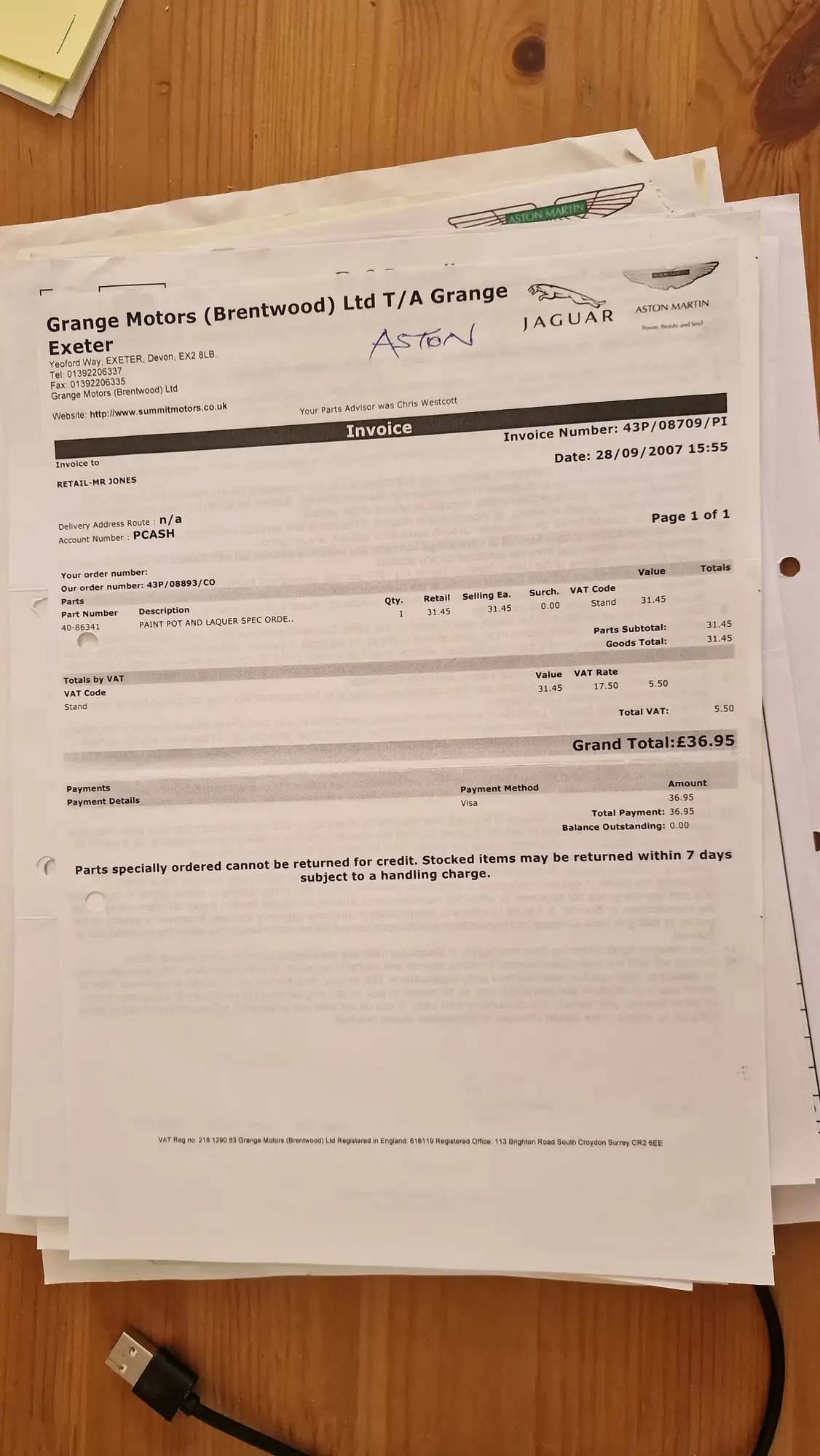 1995 Aston Martin DB7 - Manual-Sold