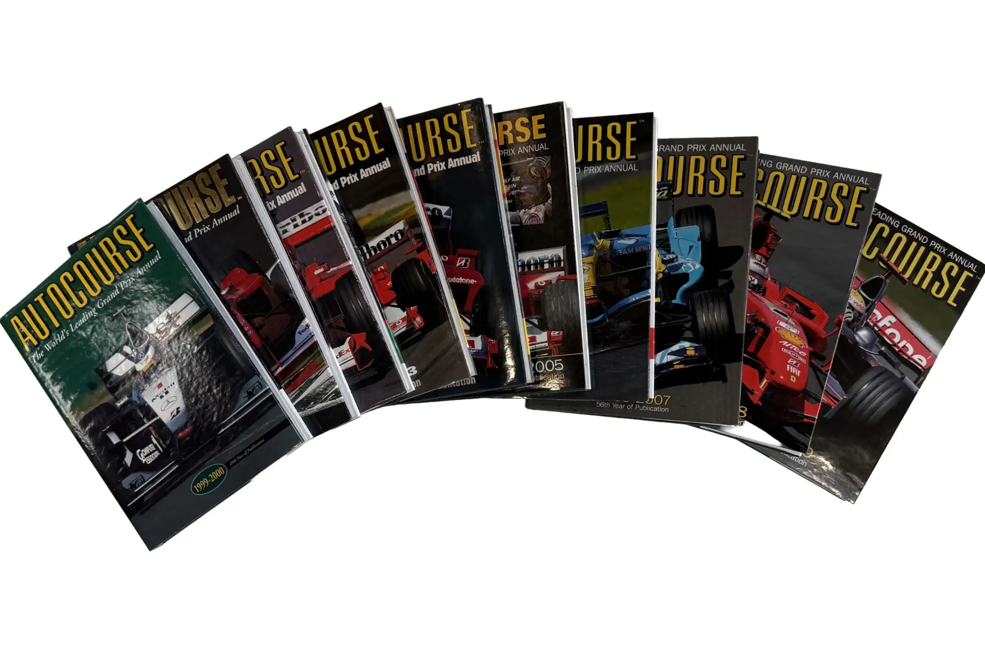Autocourse - Ten Consecutive Editions dated 1999-2000 - 2008-For Sale