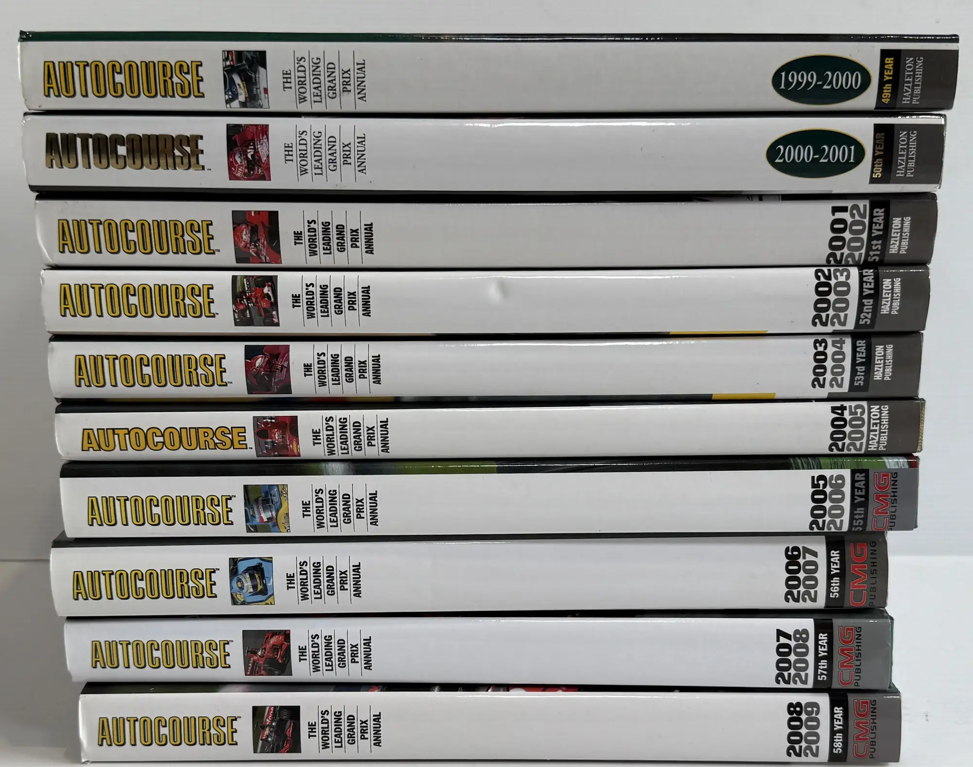 Autocourse - Ten Consecutive Editions dated 1999-2000 - 2008-For Sale