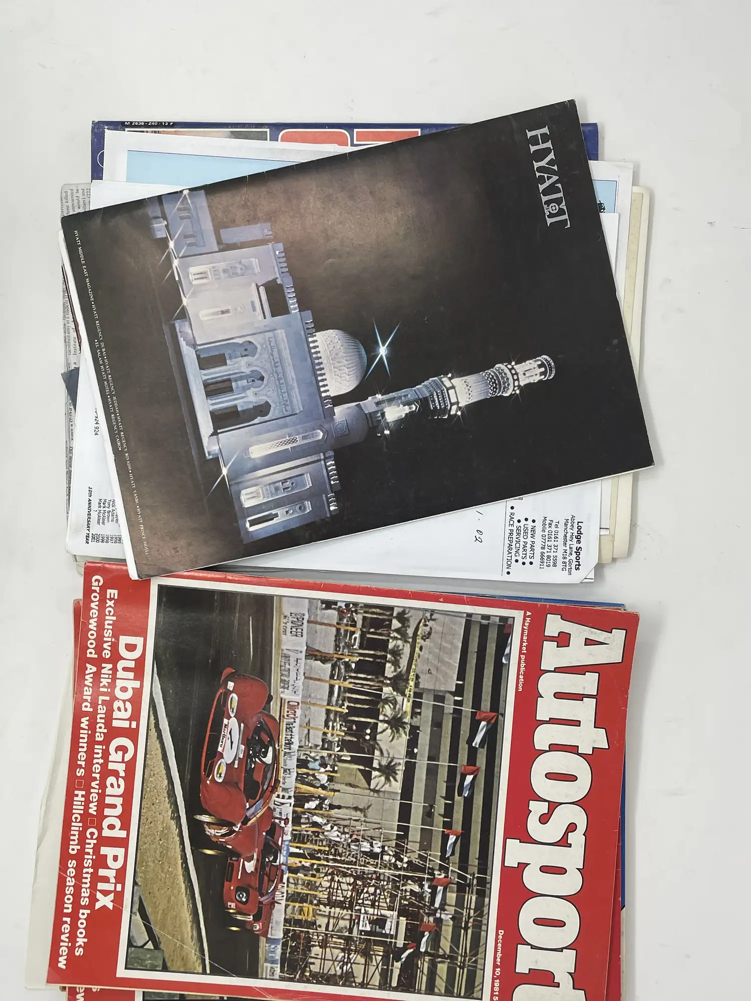 Fangio-Signed 1981 Dubai Grand Prix Framed Posters Plus Phot-For Sale