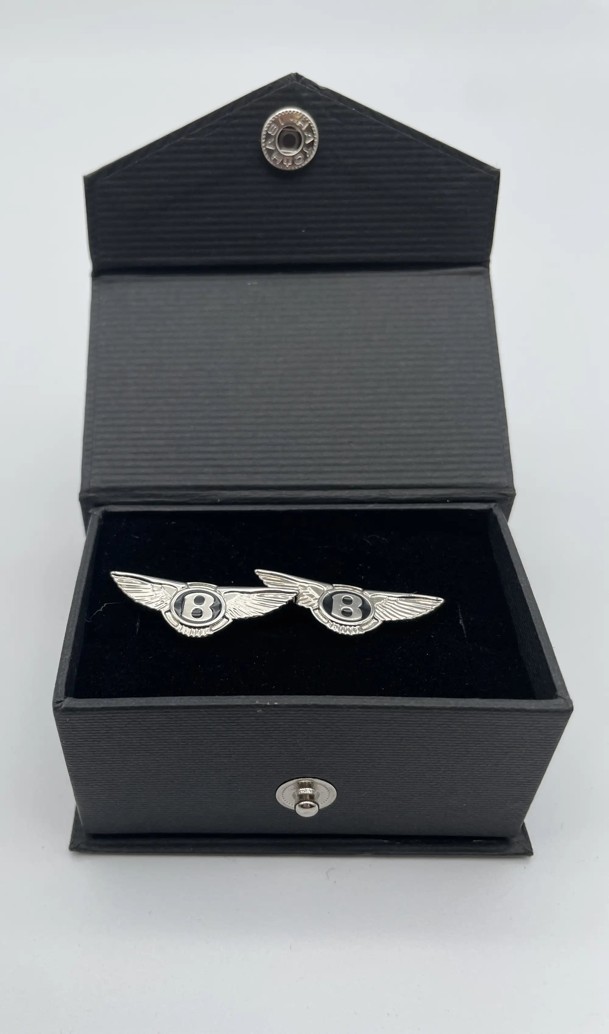 Unused, Plated and Enamelled Rolls-Royce and Bentley Cufflin-For Sale