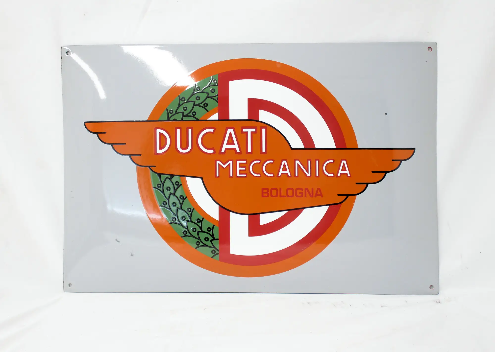 Ducati Meccanica Enamel Sign 16" x 24"-Sold