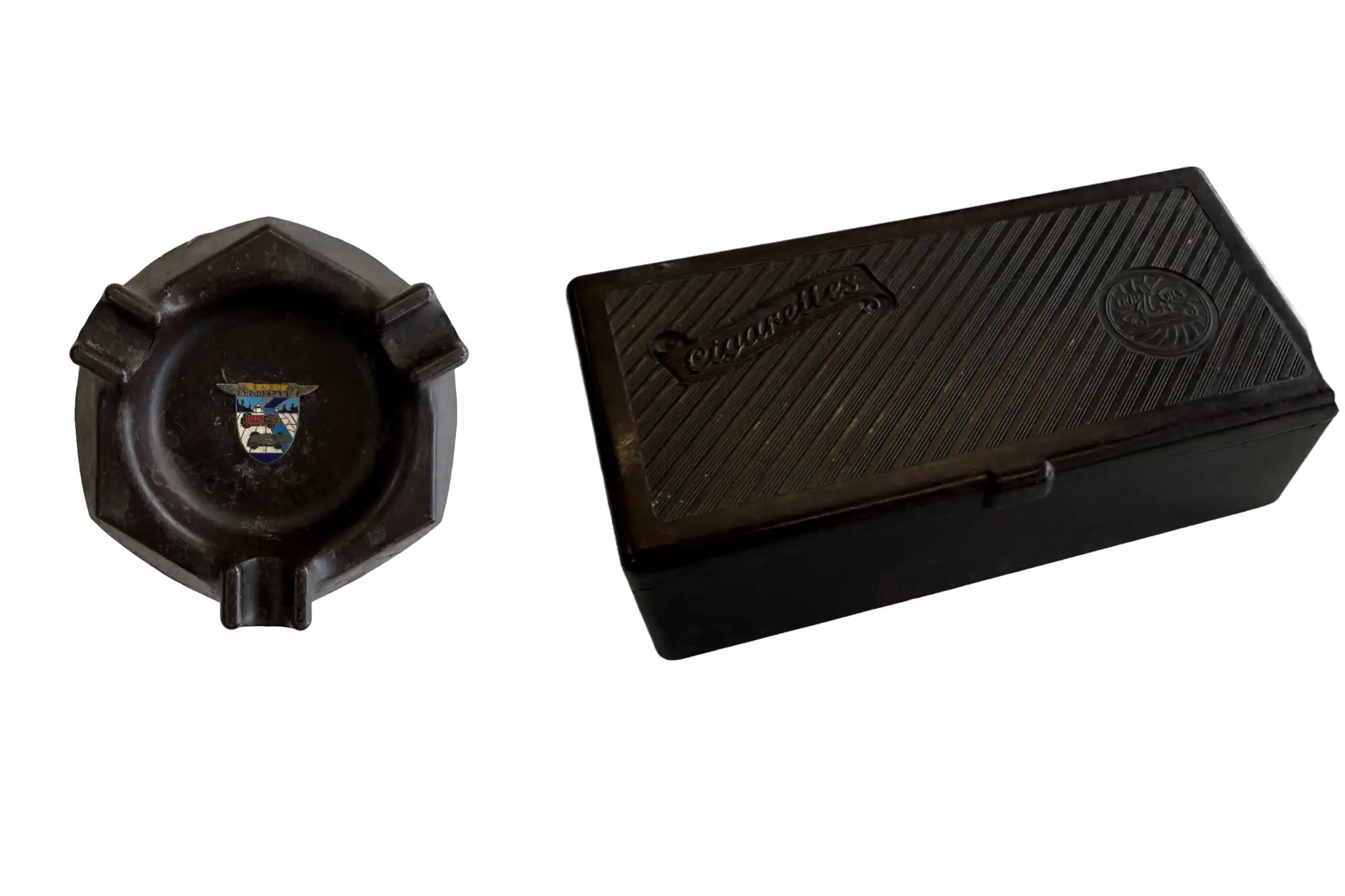 1930 Brown Bakelite Countertop Ashtray-For Sale