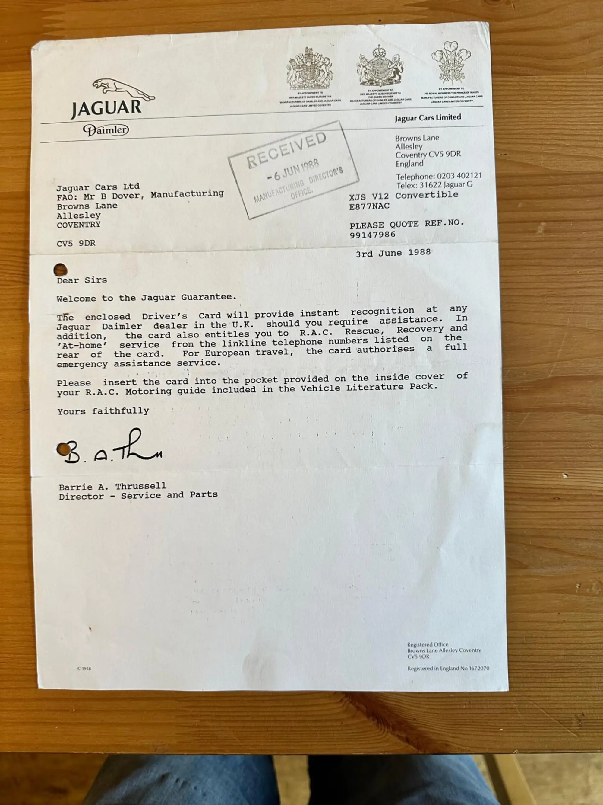 1988 Jaguar XJS V12 Convertible-Sold