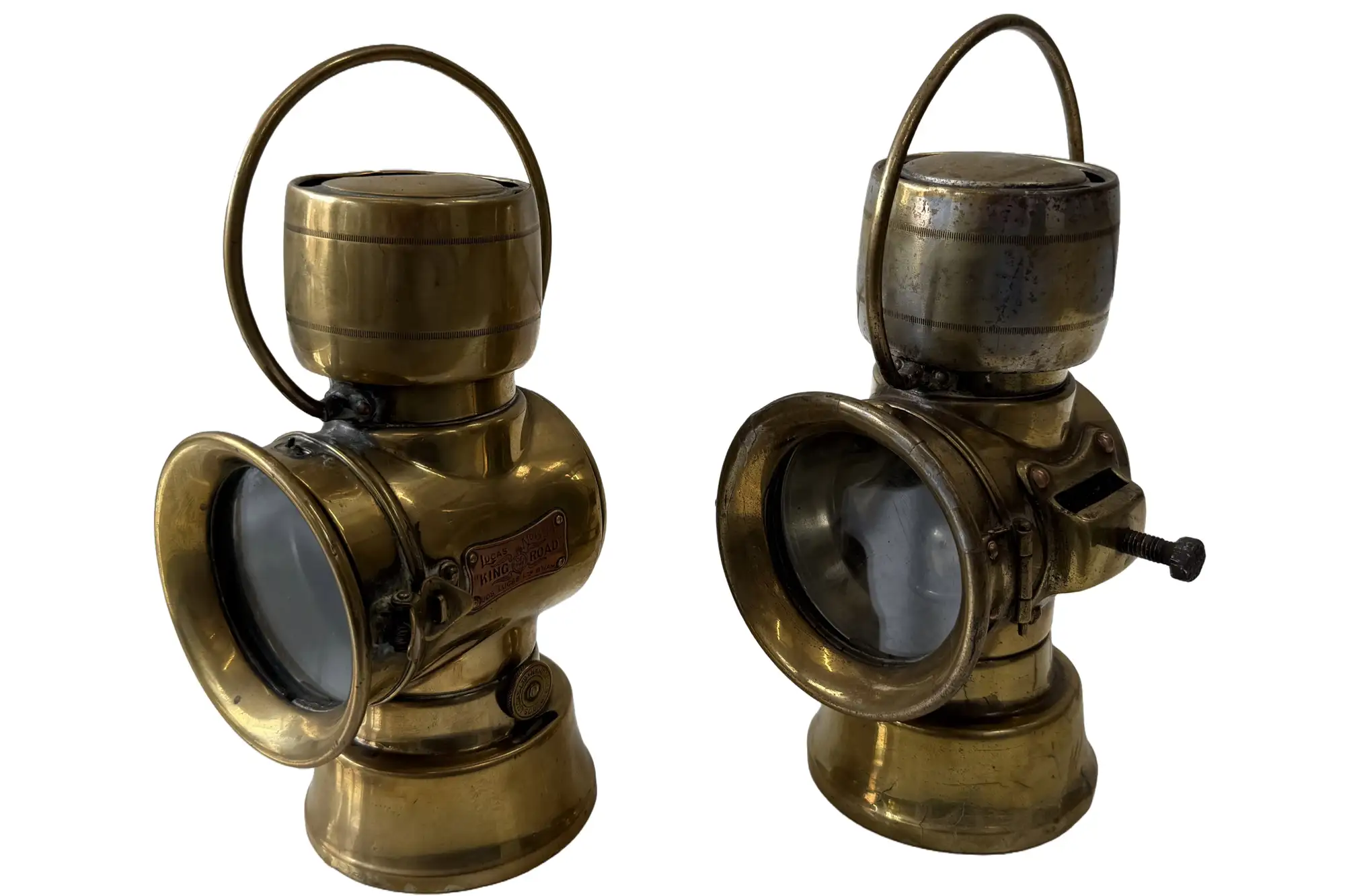 A Pair Of Brass Veteran/Edwardian Motor Car Side Lamps-For Sale