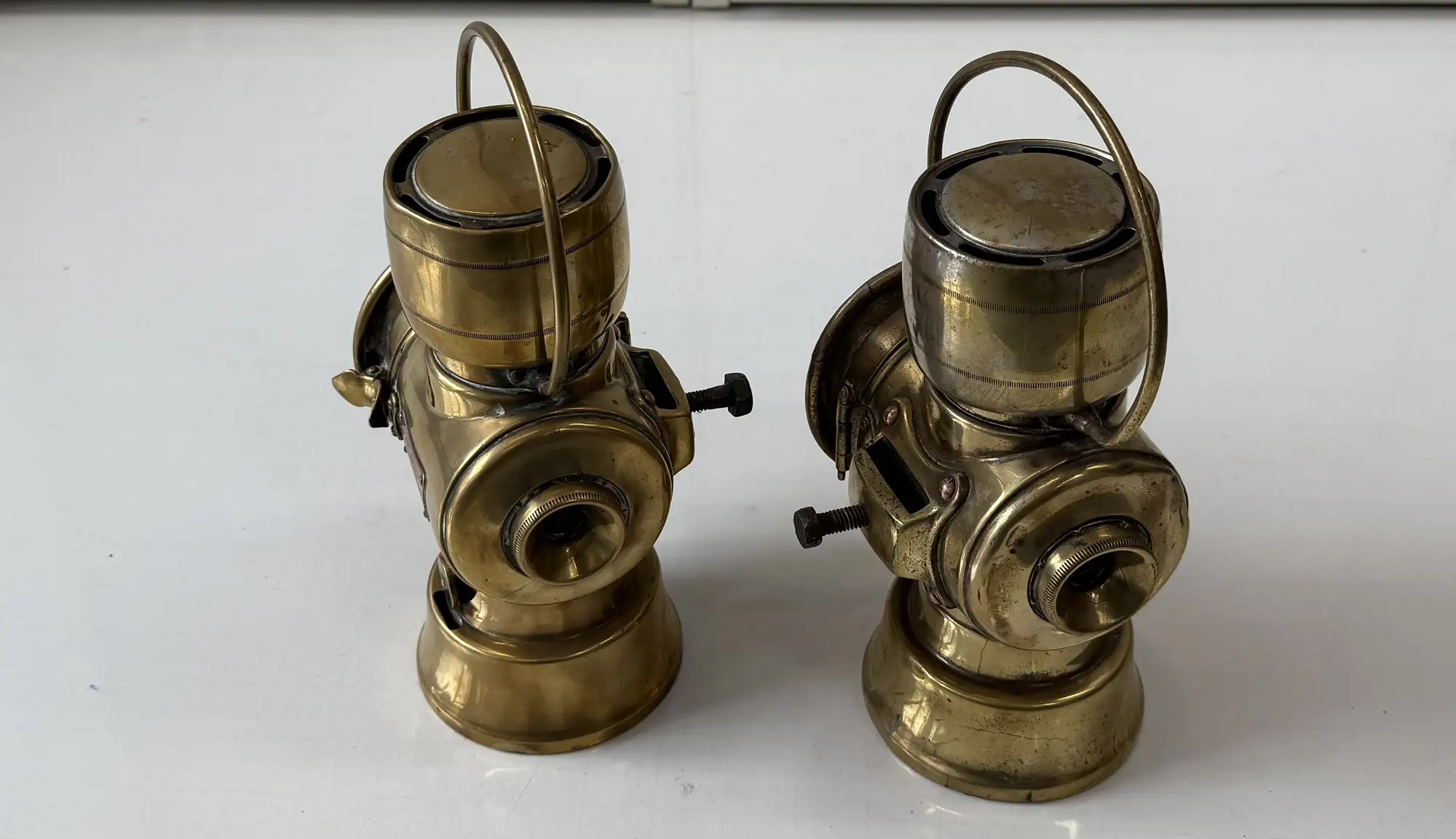 A Pair Of Brass Veteran/Edwardian Motor Car Side Lamps-For Sale