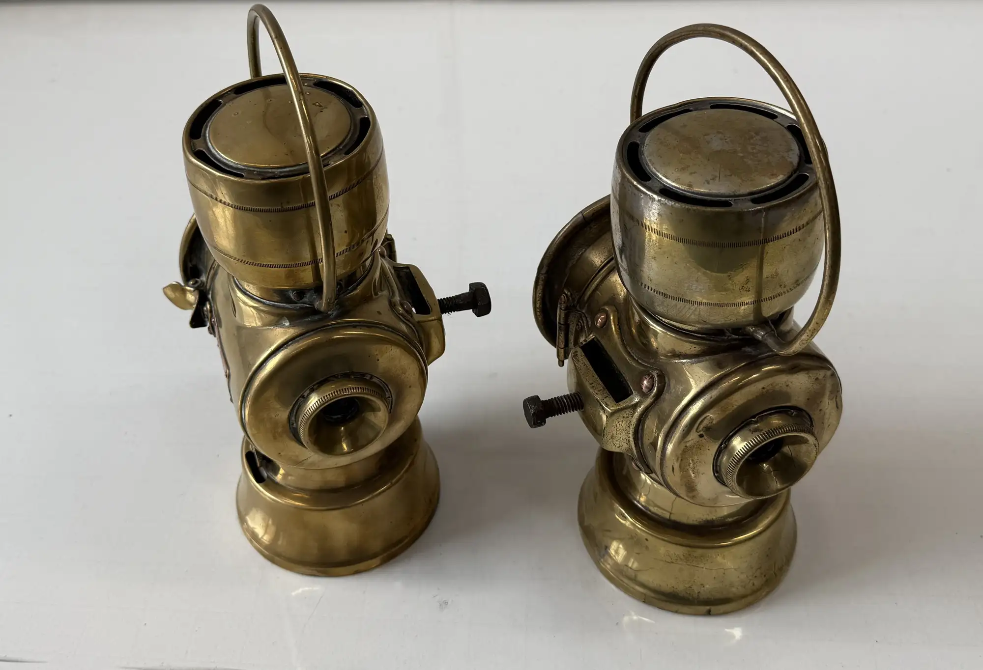 A Pair Of Brass Veteran/Edwardian Motor Car Side Lamps-For Sale
