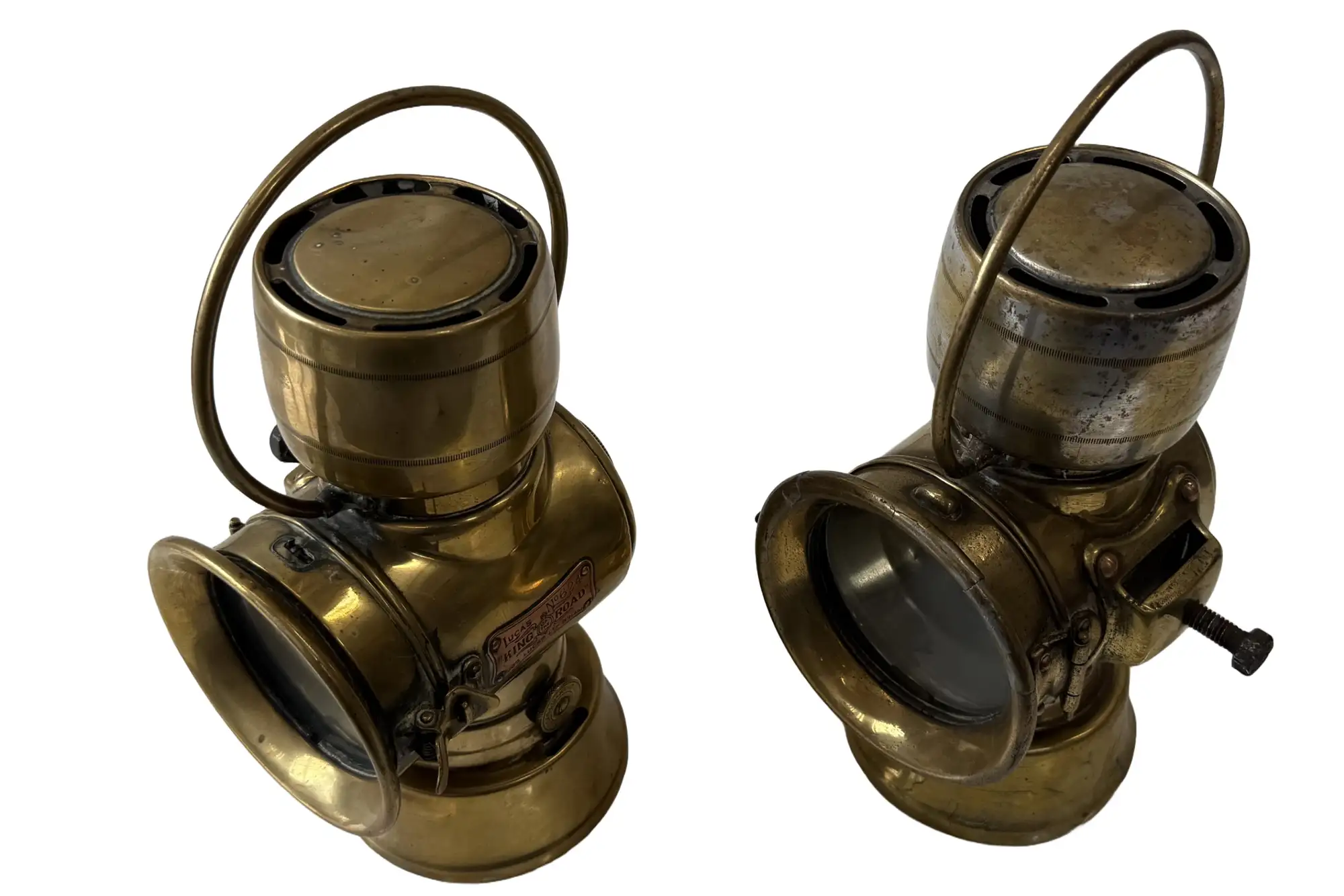 A Pair Of Brass Veteran/Edwardian Motor Car Side Lamps-For Sale