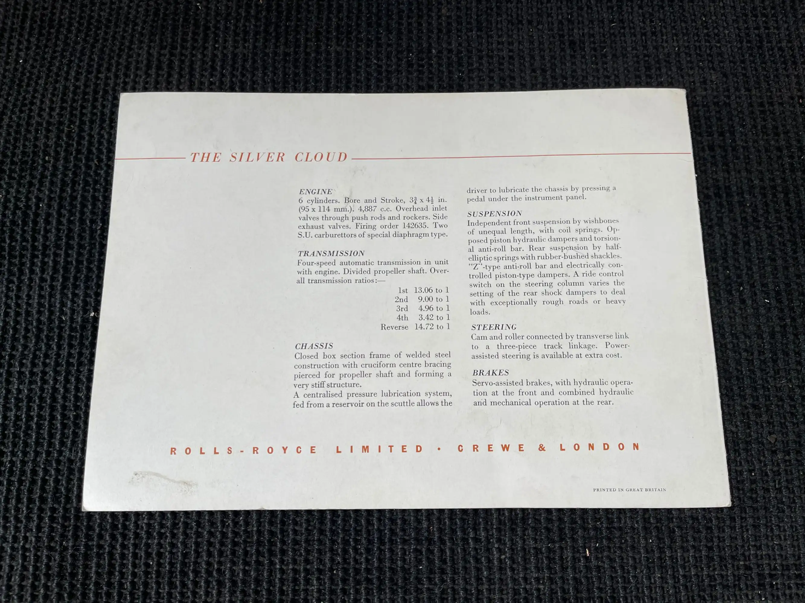 1956 Rolls-Royce Silver Cloud I EWB Factory Prototype-For Sale
