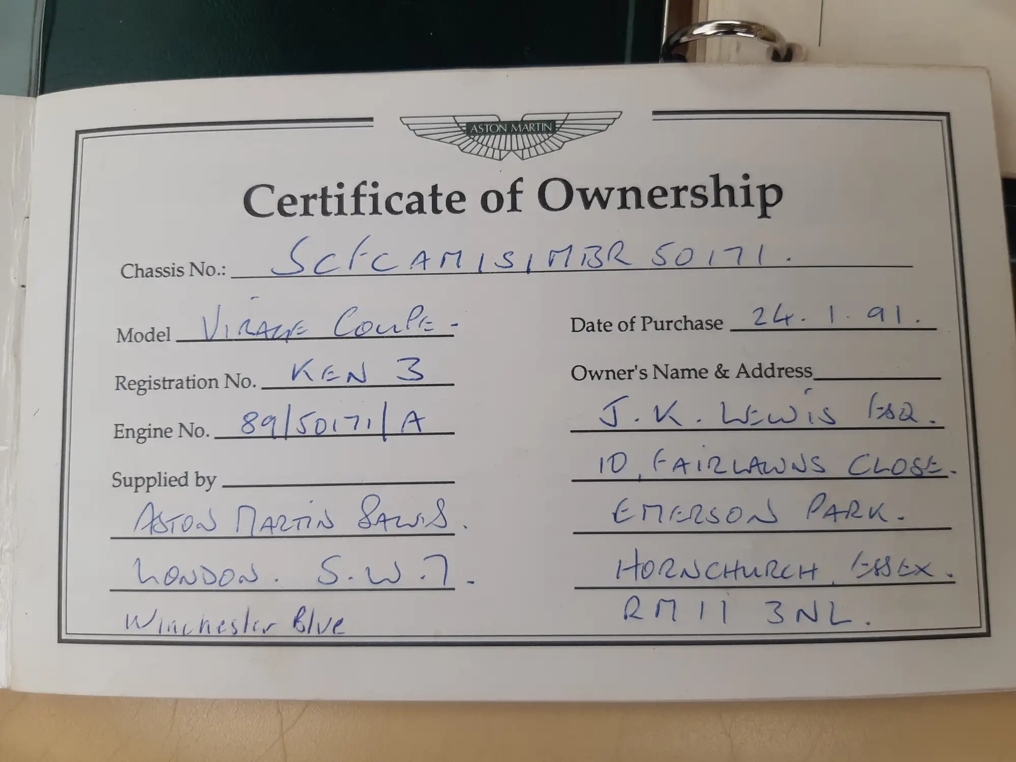 1991 Aston Martin Virage-For Sale