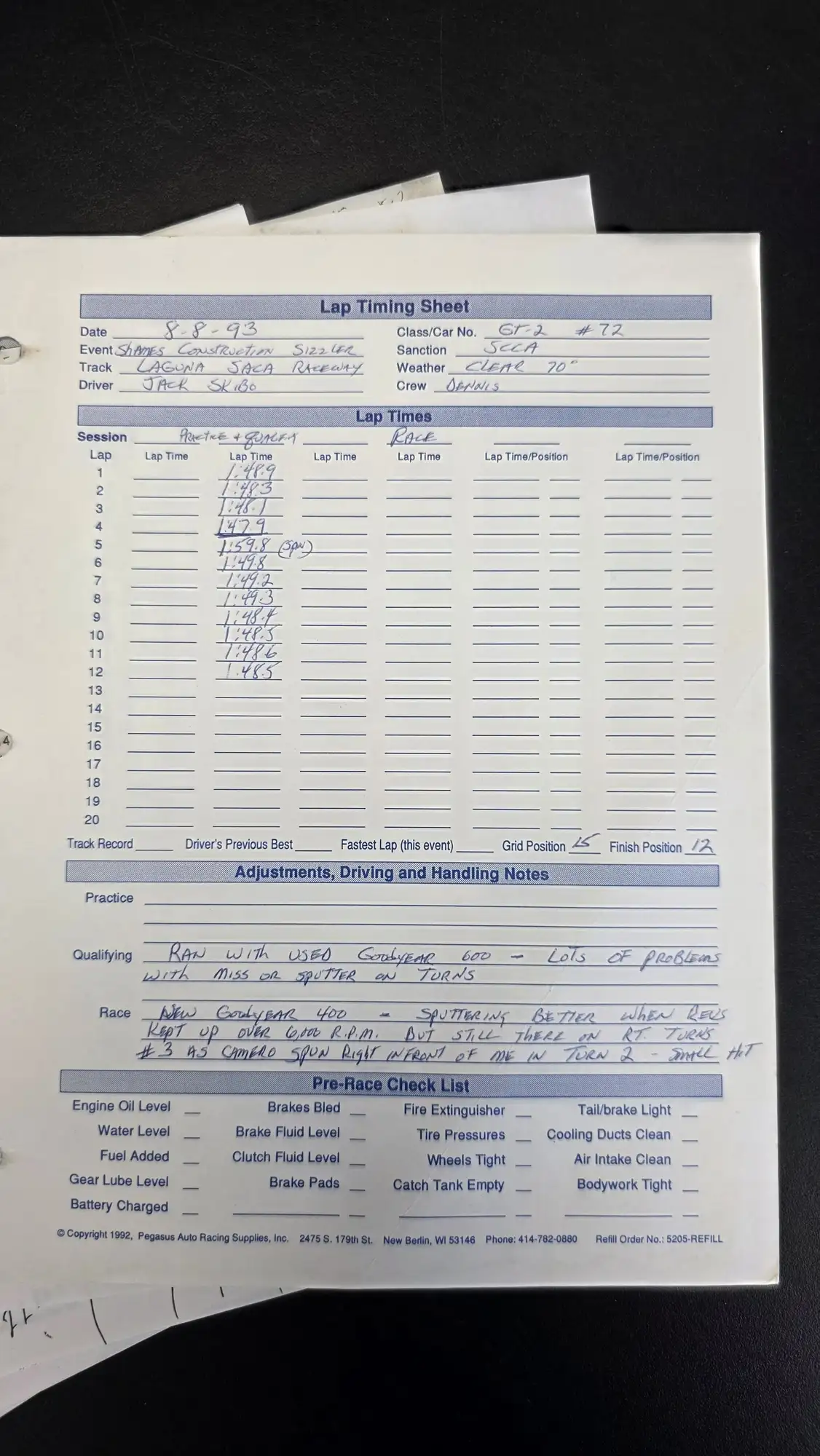 1973 Datsun 240Z Racecar 'GT2 Specification'-For Sale