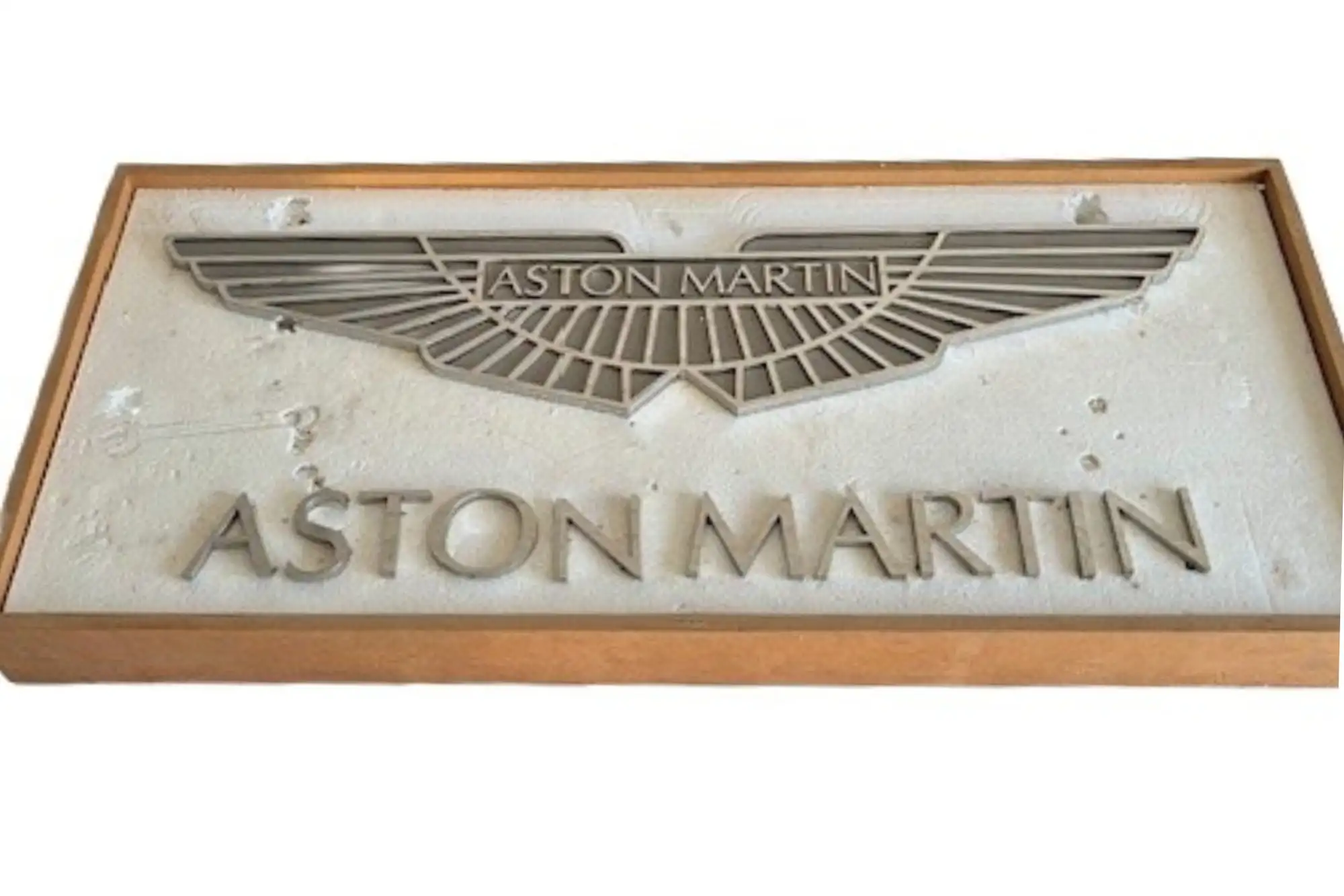 Laser Cut Stainless Steel 'Aston Martin' Wings and Lettering-For Sale