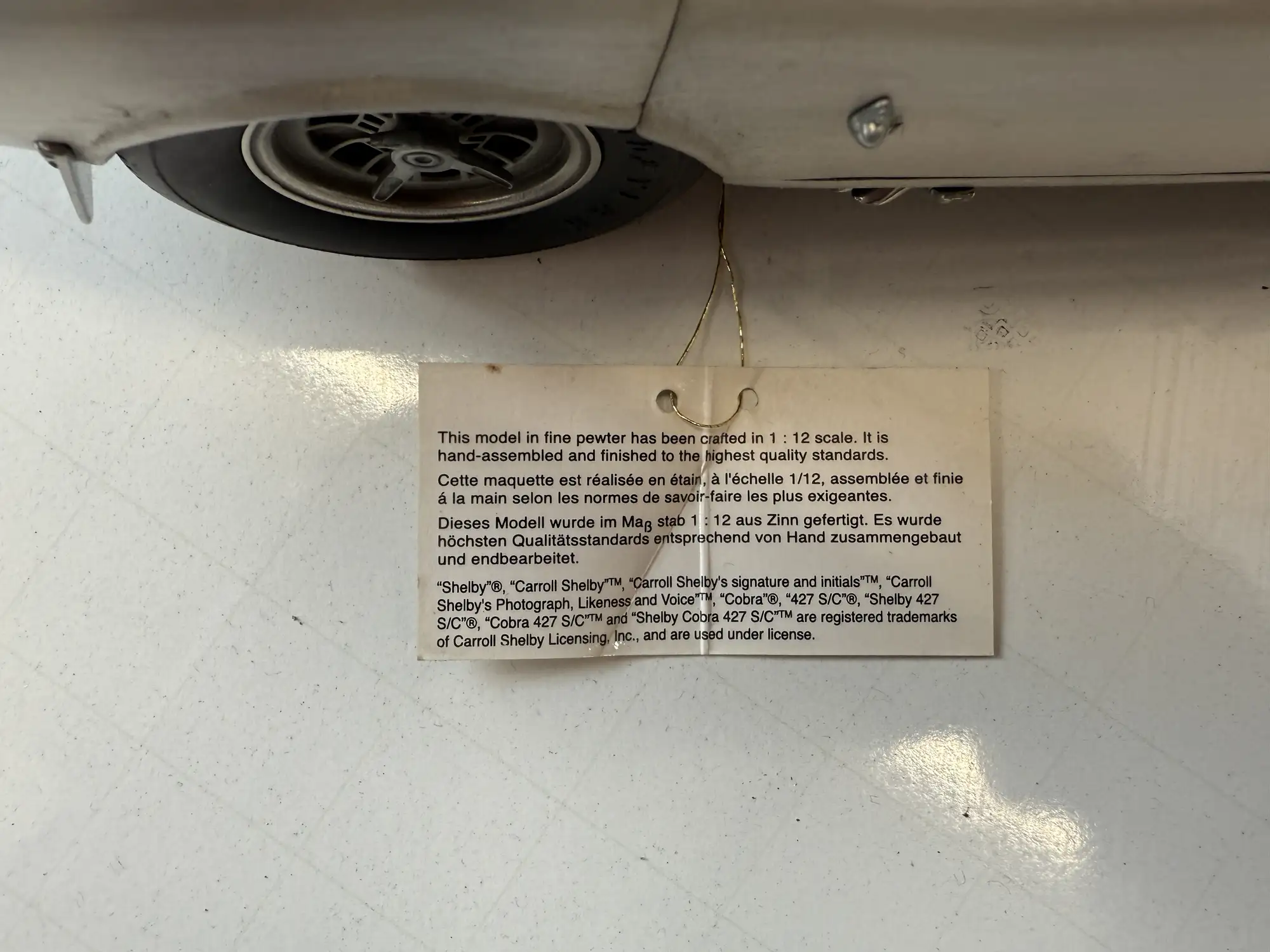 1:12 Scale Shelby Daytona Model by Franklin Mint in Pewter-Sold