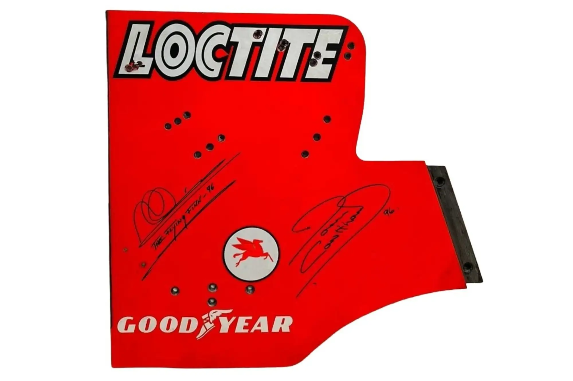 1995 McLaren MP4-10 Rear End Wing Plate Signed by Mika Haikk-Sold