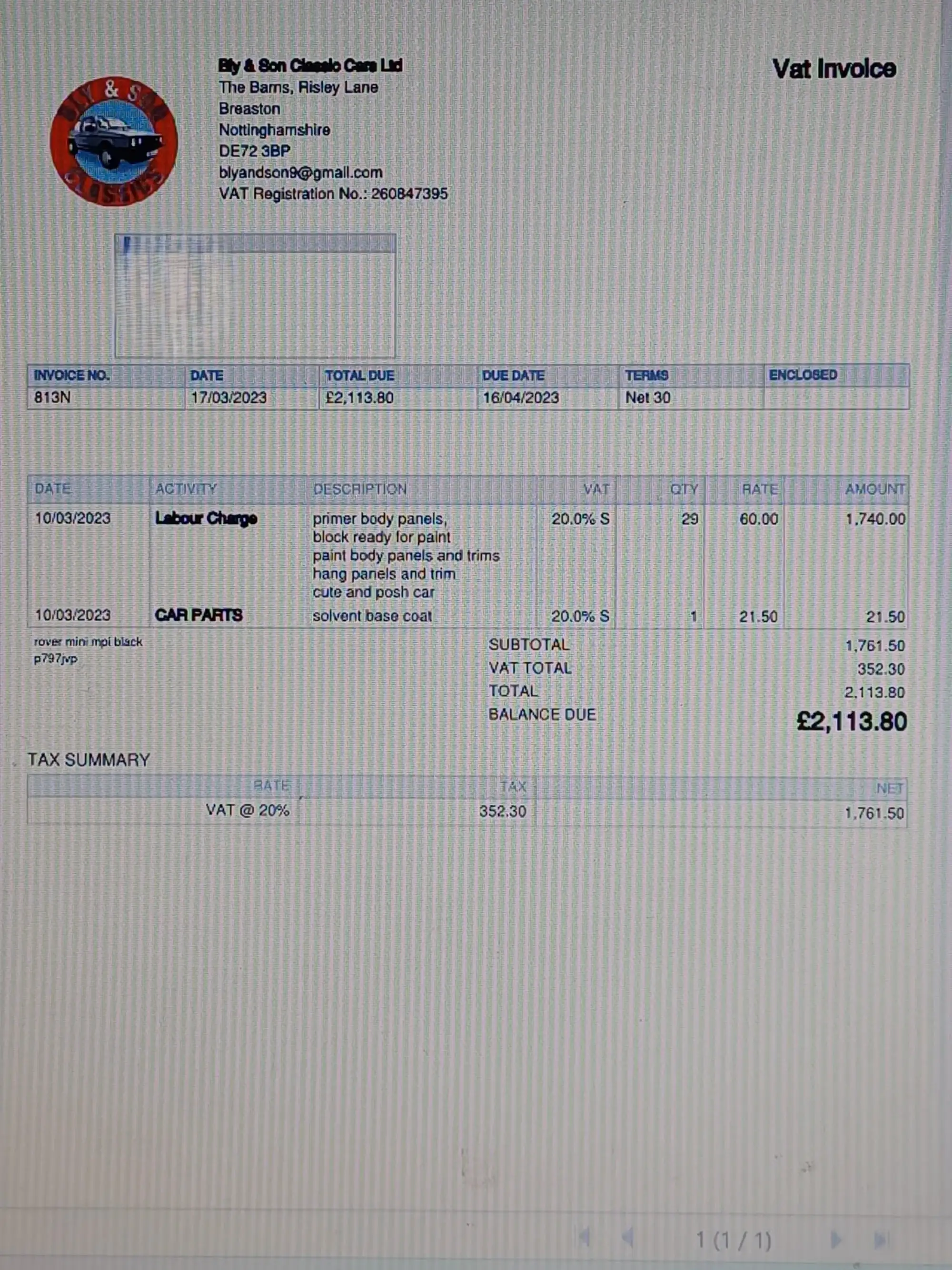 1997 Rover Mini Cooper MPI - From the Hollywood film The Ave-For Sale