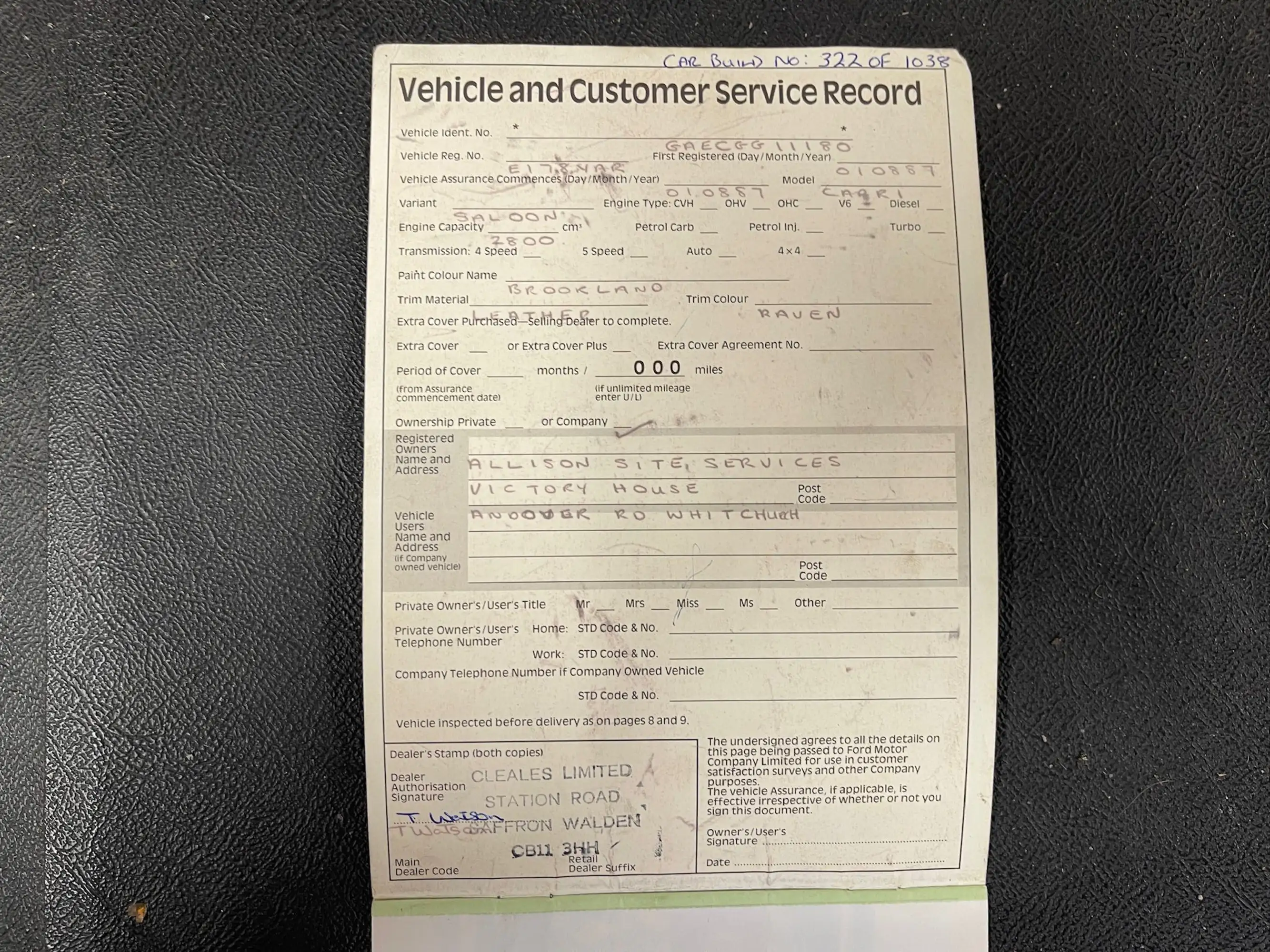 1987 Ford Capri 280 Brooklands-Sold