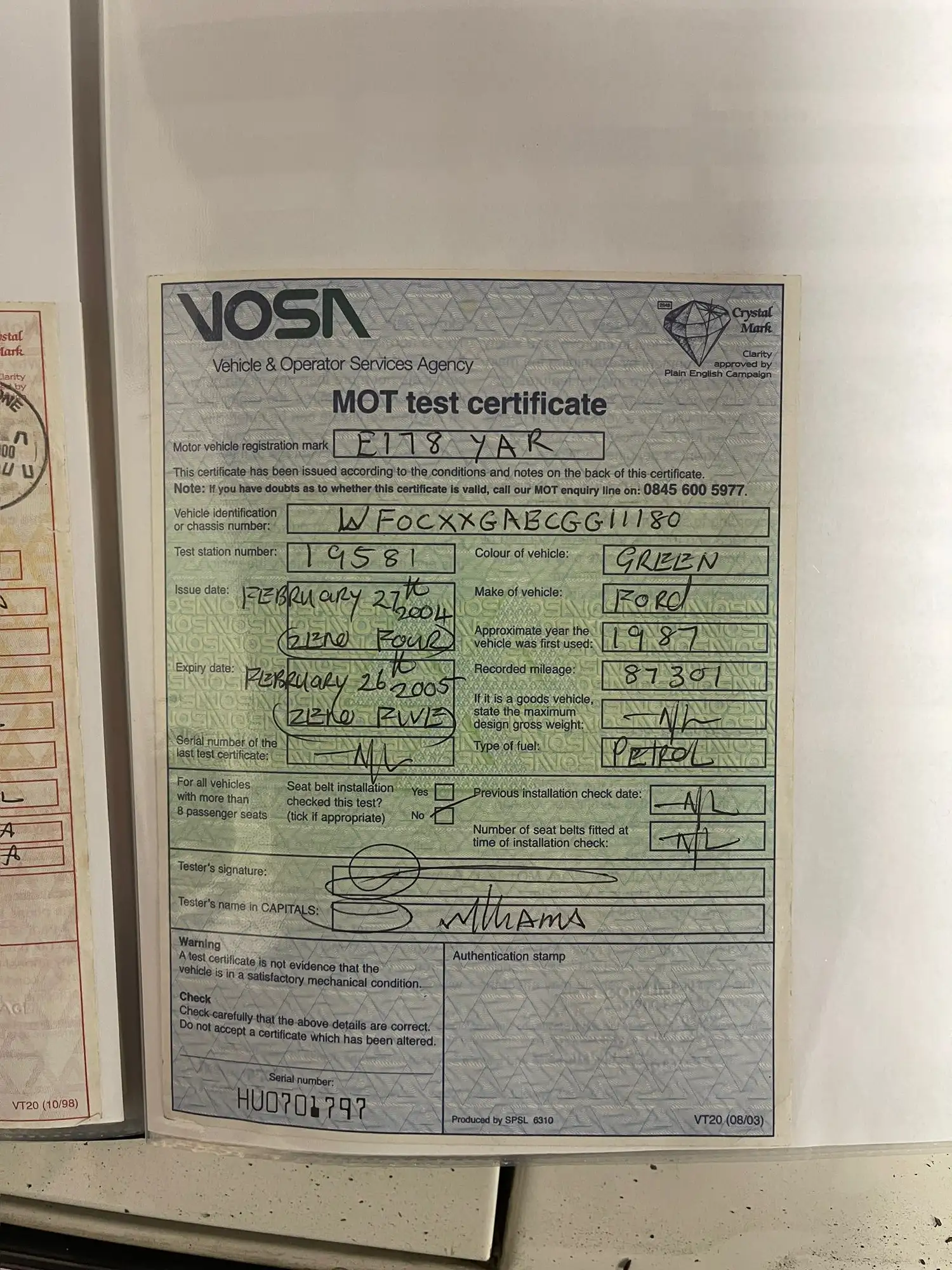 1987 Ford Capri 280 Brooklands-Sold