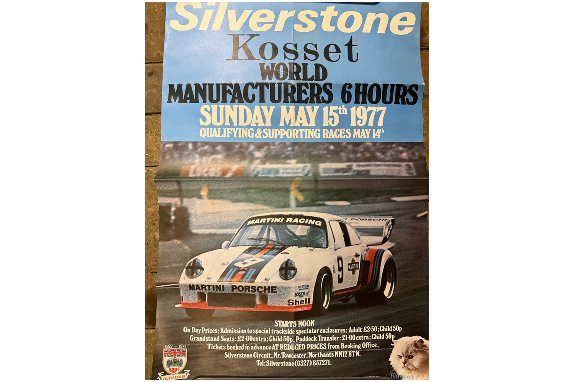 1977 Unframed Silverstone 6 Hours Sports Cars Race event pos-For Sale
