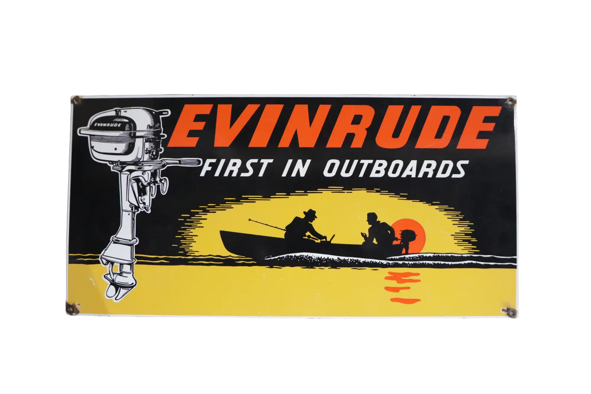 1960s Evinrude Outboards Enamel Sign-For Sale