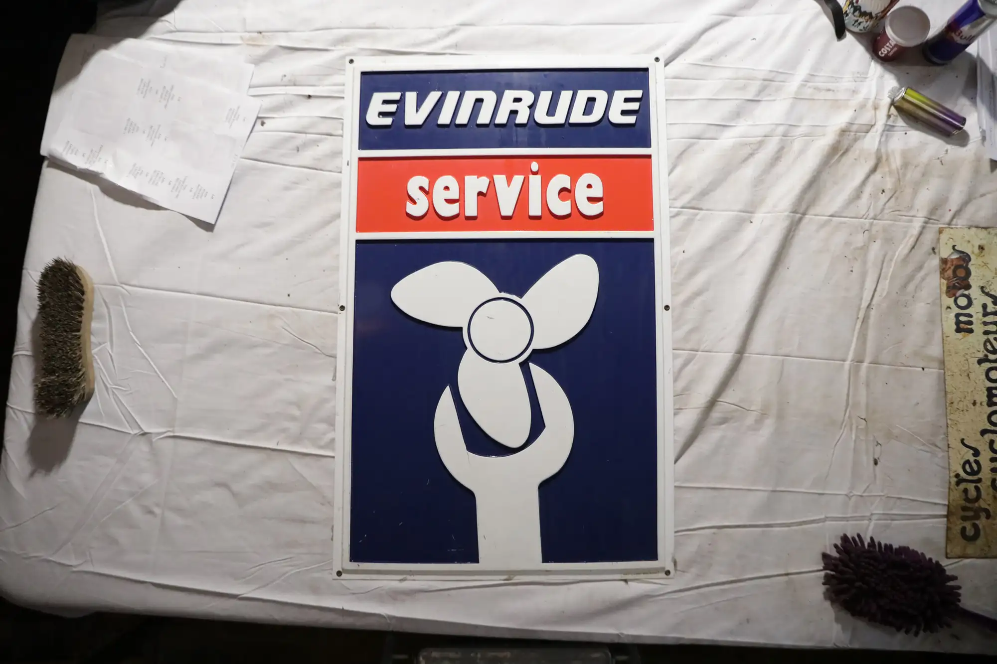 Evinrude Service Plastic Sign-For Sale