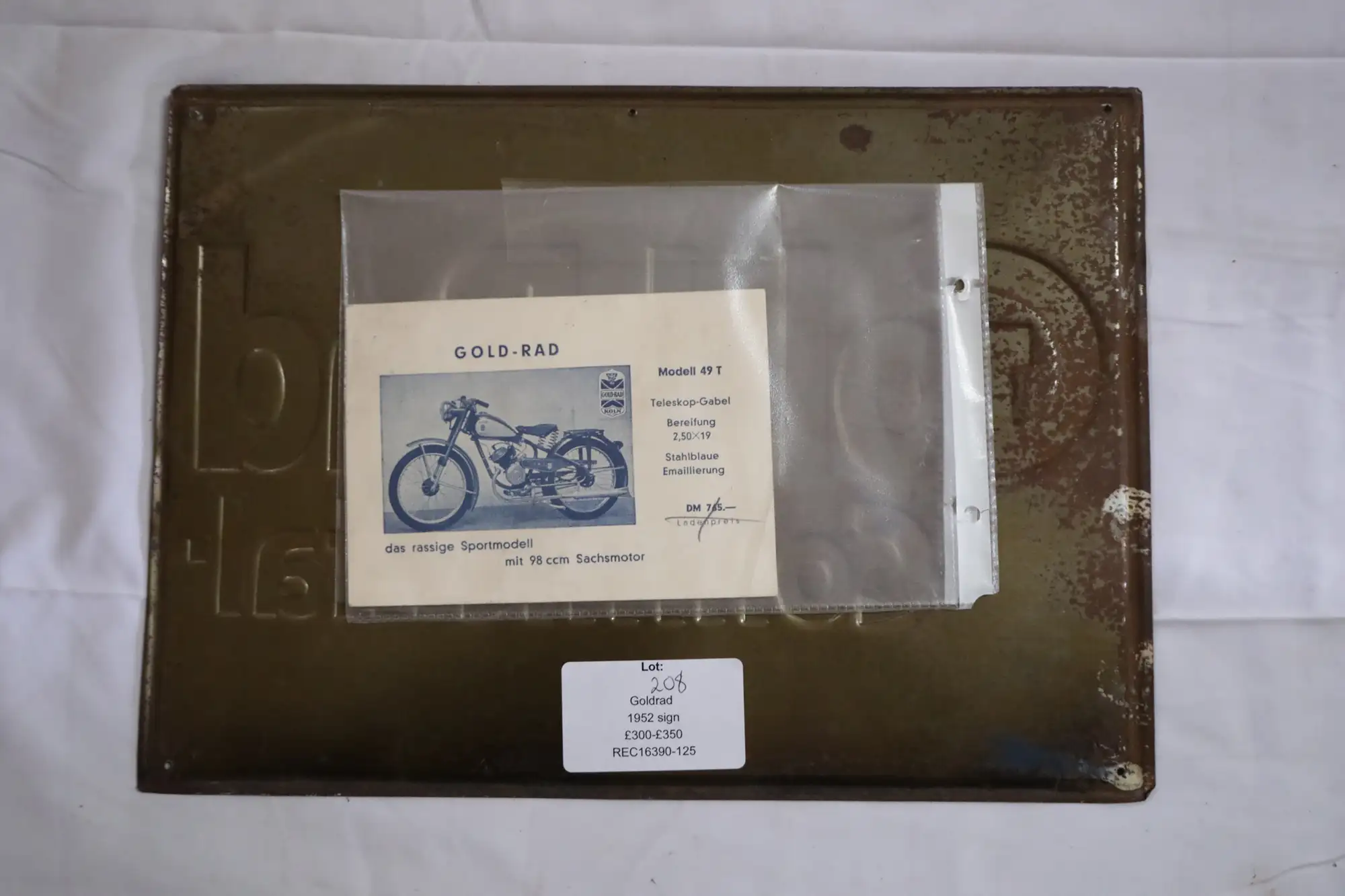 1952 Gold-Rad Enamel Sign-For Sale