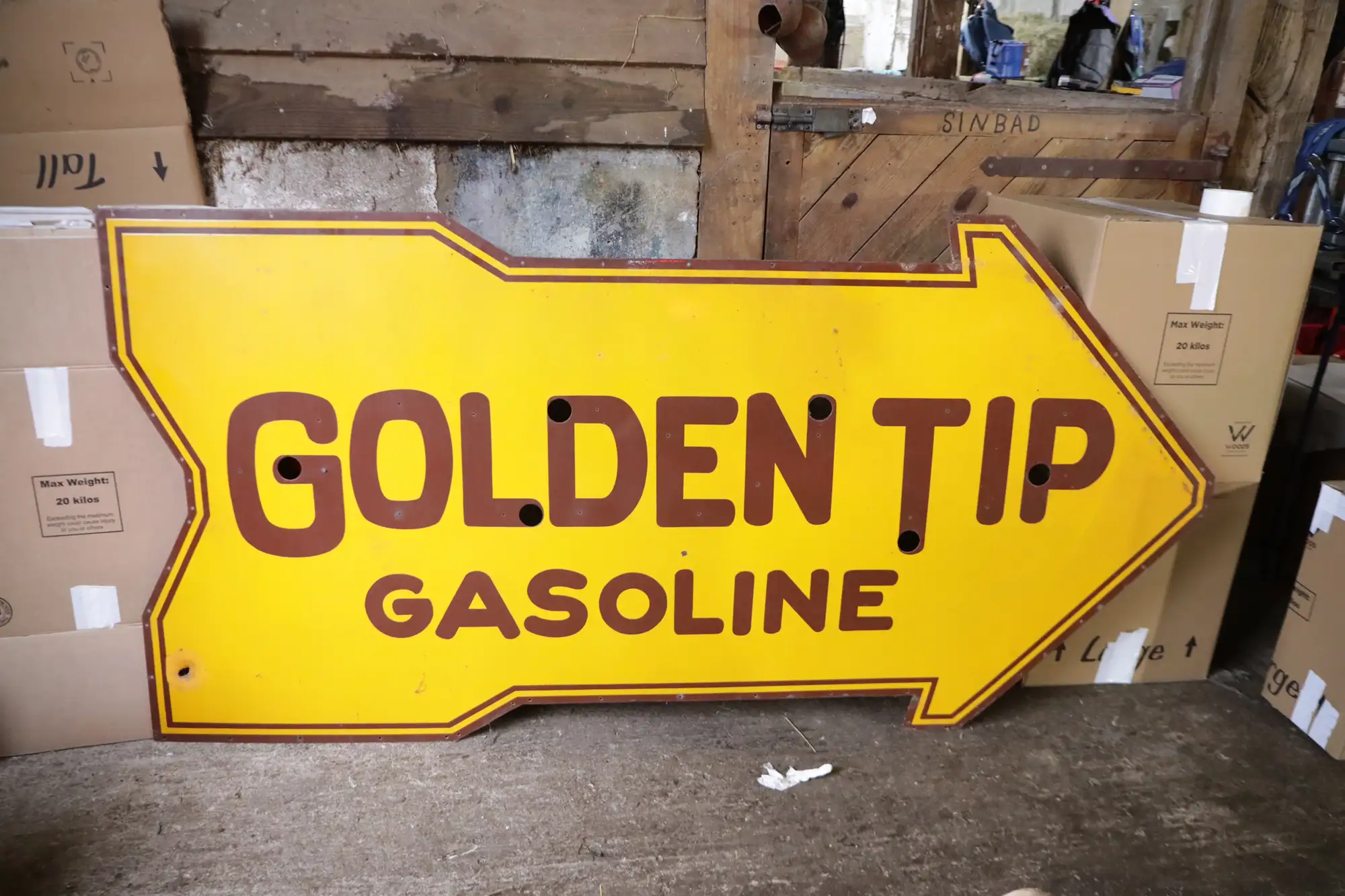 Golden Tip Gasoline Neon Enamel Sign-For Sale