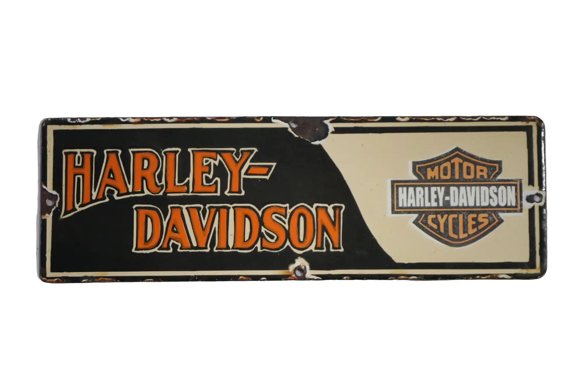 1960s Harley Davidson Motor Cycles Enamel Sign-For Sale
