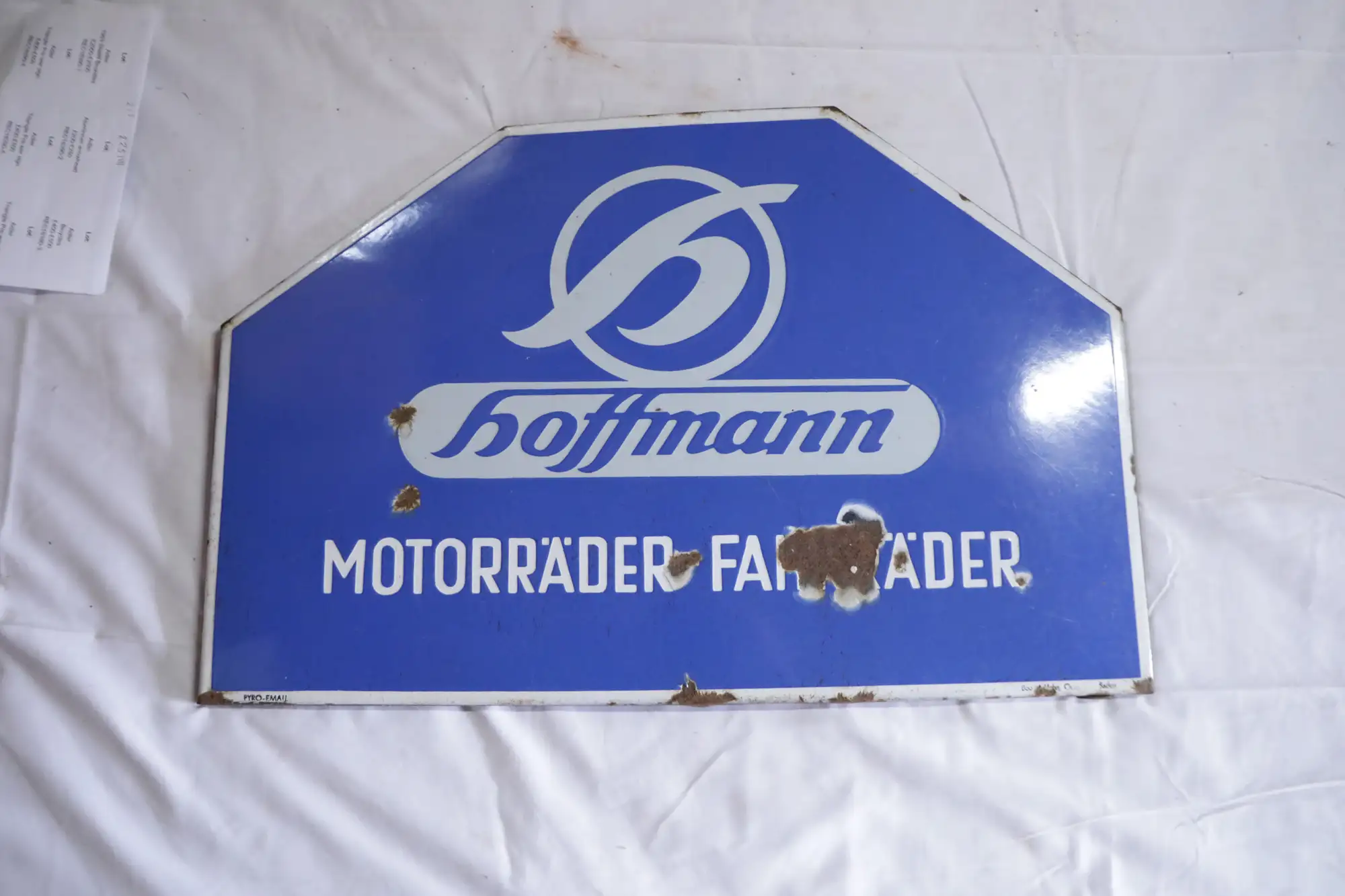 Hoffman Motorrader Enamel Sign -For Sale