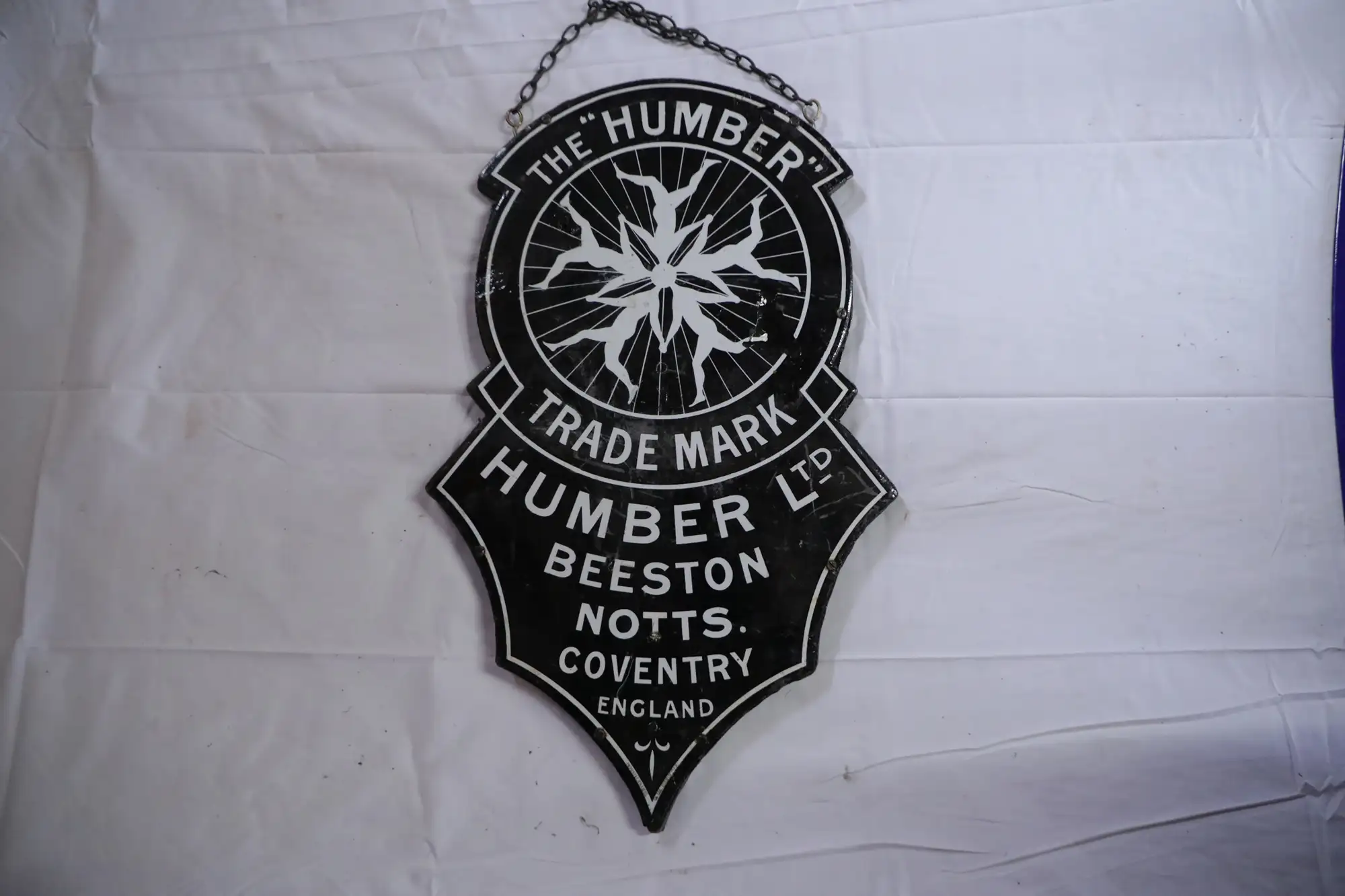 1915 Humber Double Sided Enamel Sign-For Sale