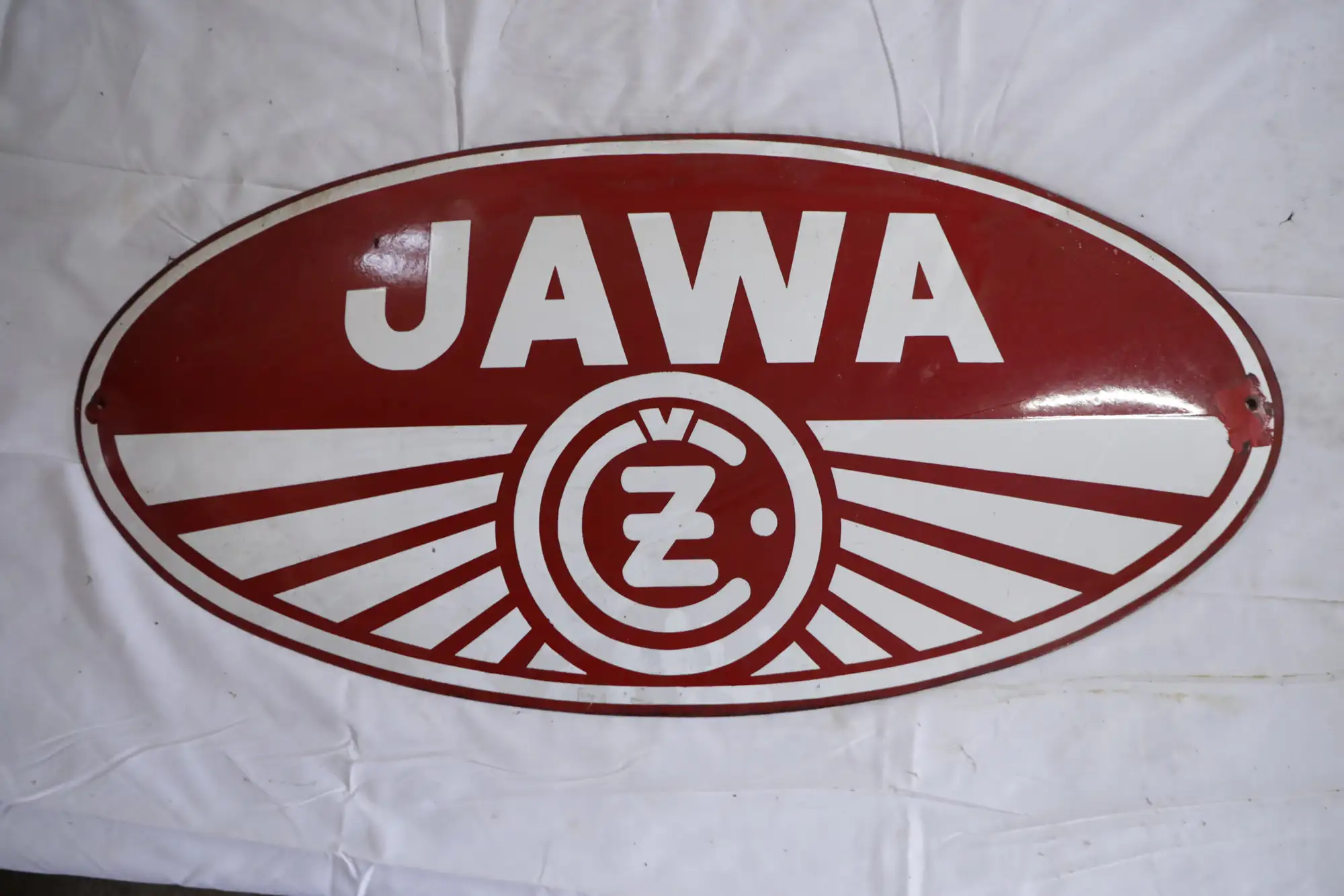 JAWA Oval Enamel Sign-For Sale