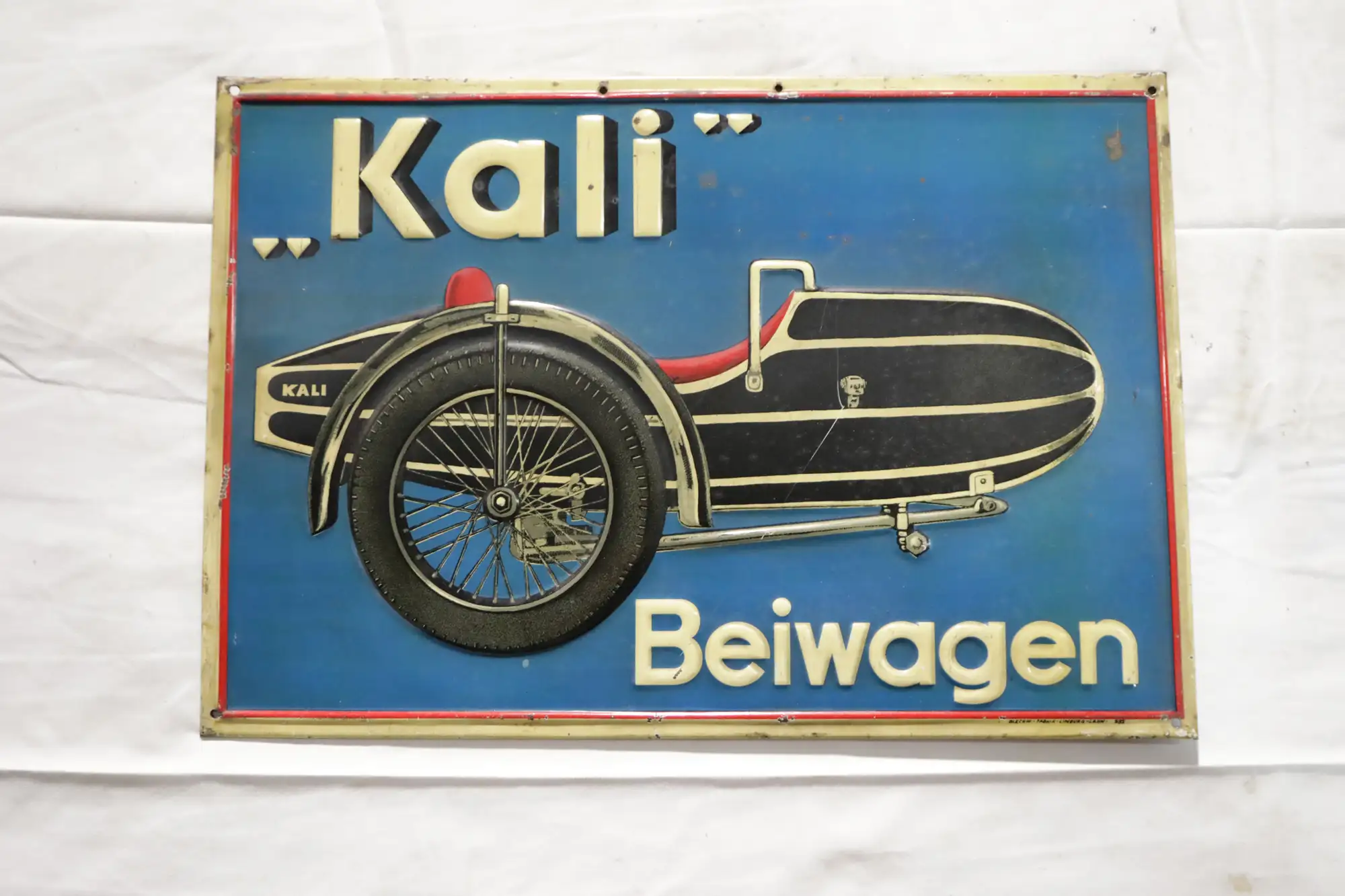 KaliBeiwagen Pre-War Sidecar Tin Sign-For Sale