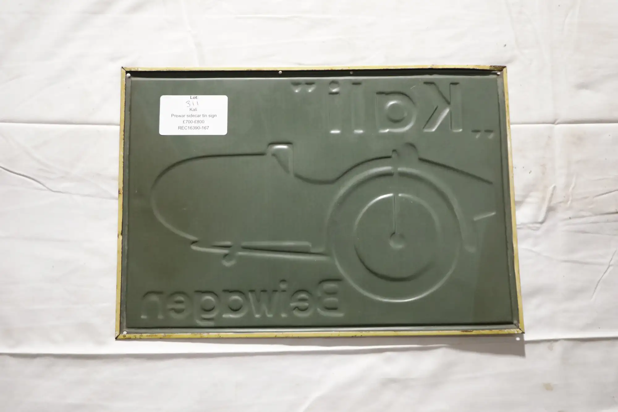 KaliBeiwagen Pre-War Sidecar Tin Sign-For Sale
