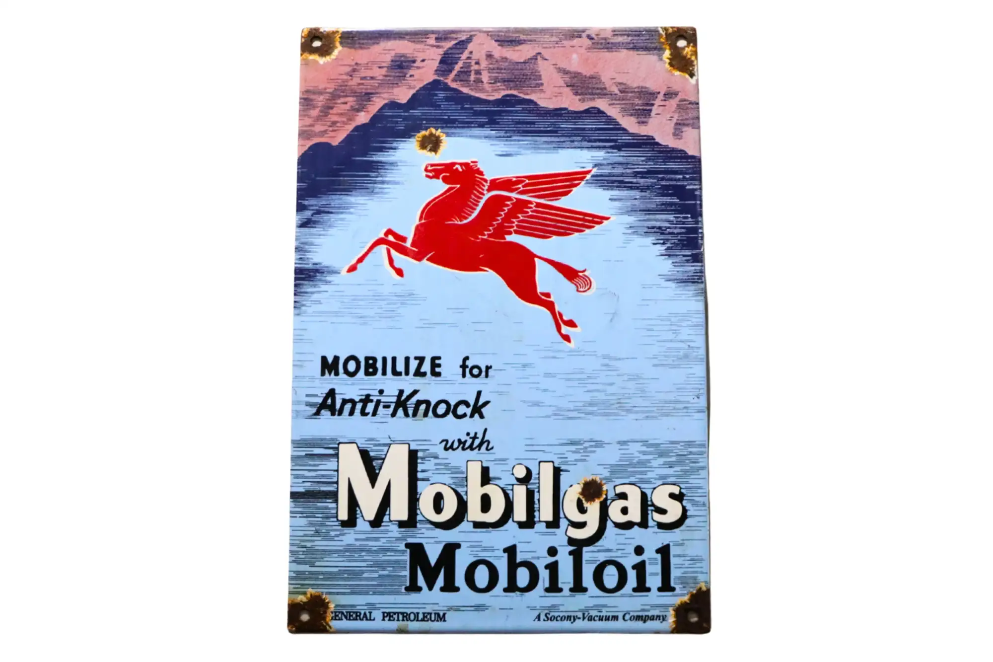 Mobilgas Mobiloil Enamel Sign-For Sale