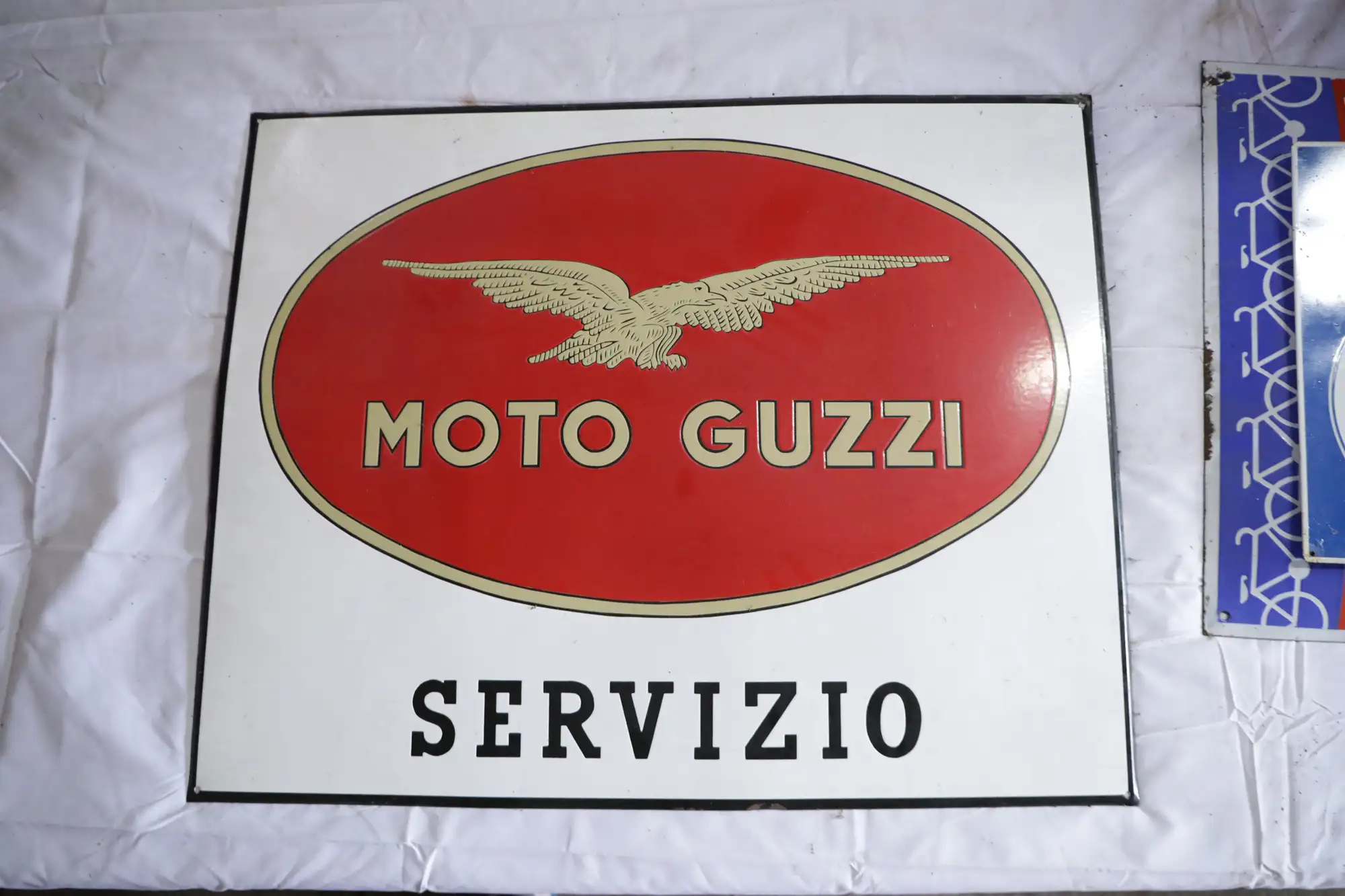 Moto Guzzi Servizio Enamel Sign-For Sale