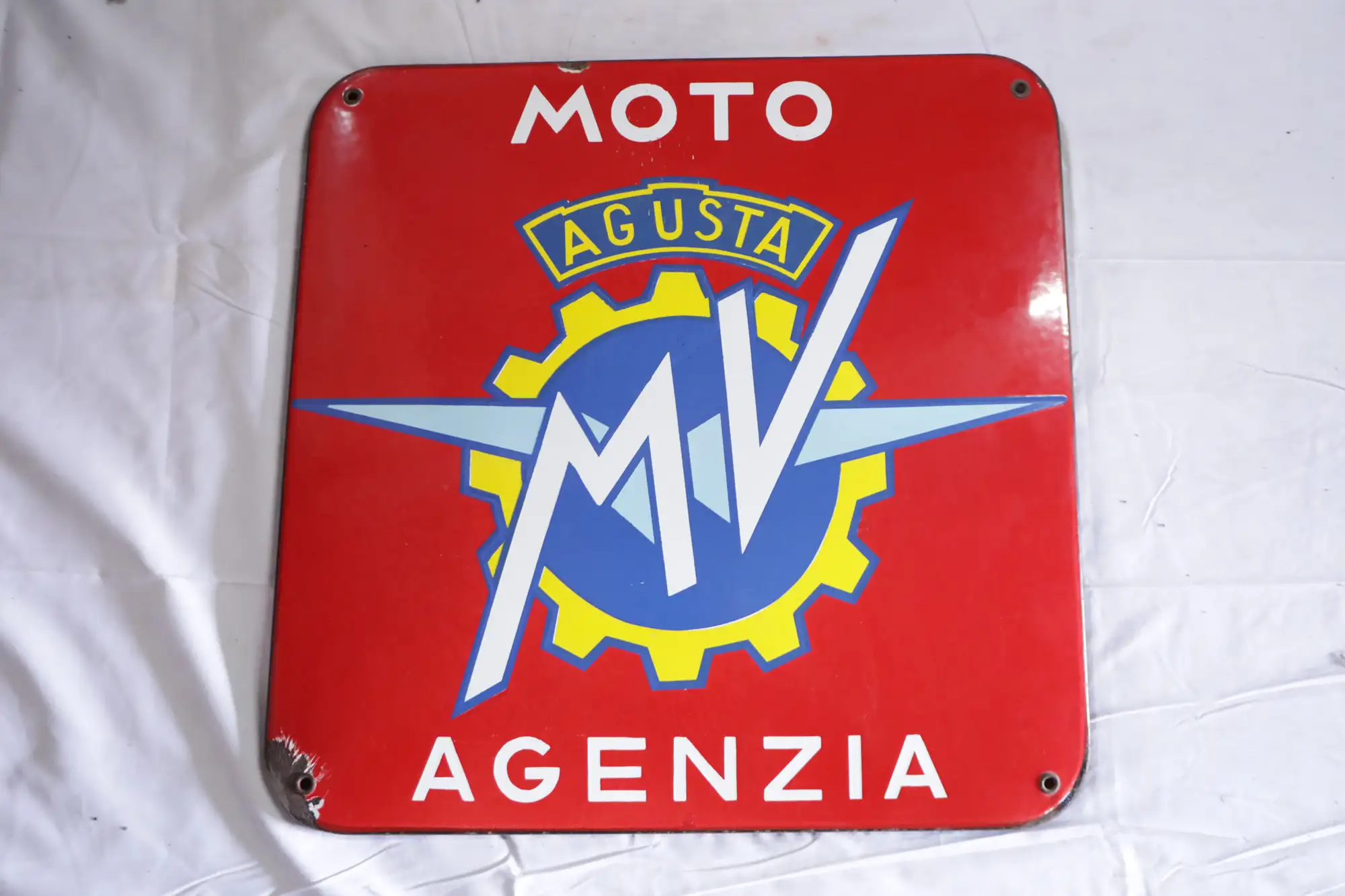 1950s MV Agusta Moto Agenzia Enamel Sign-For Sale