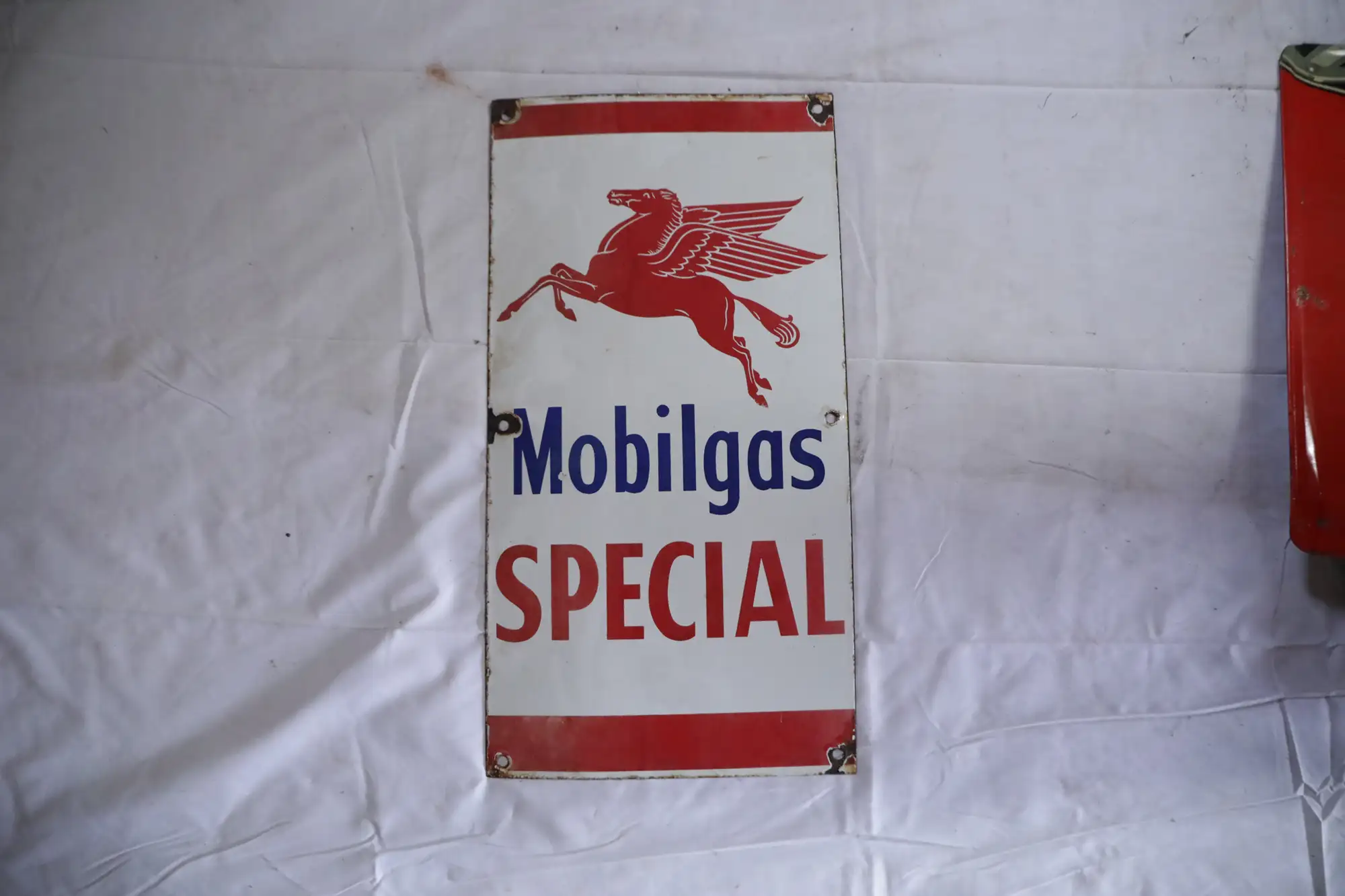Mobilgas Special Pegasus Enamel Sign-For Sale
